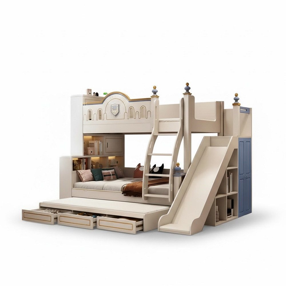 Xlmoebel Etagenbett Etagenbett Kinderbett Jugendbett Design Bett Kinderzimmer Sofort (Etagenbett, 1-St., Etagenbett), Hergestellt In Europa