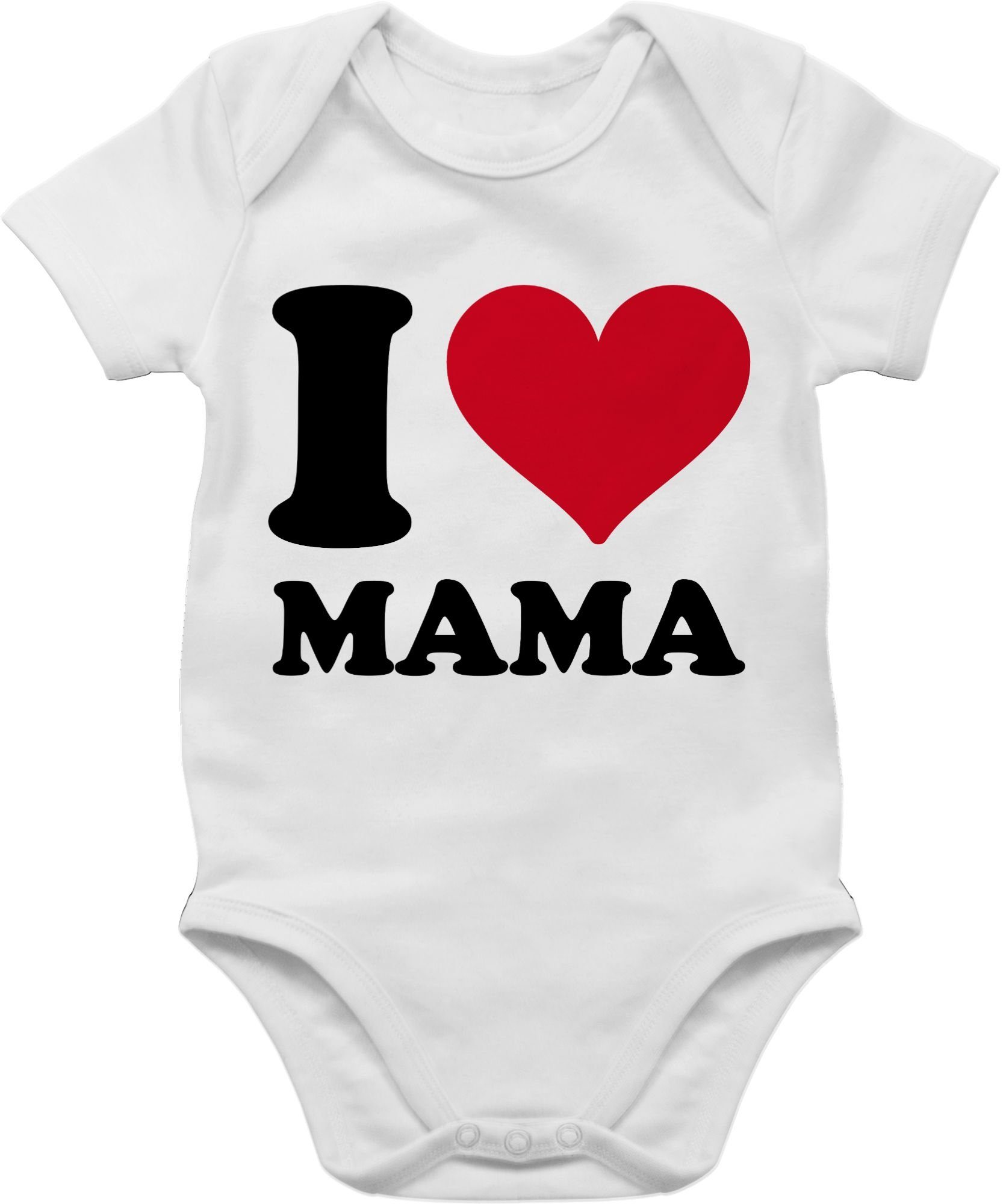 Shirtracer Shirtbody I Love Mama (1-tlg) Muttertagsgeschenk 1 Weiß
