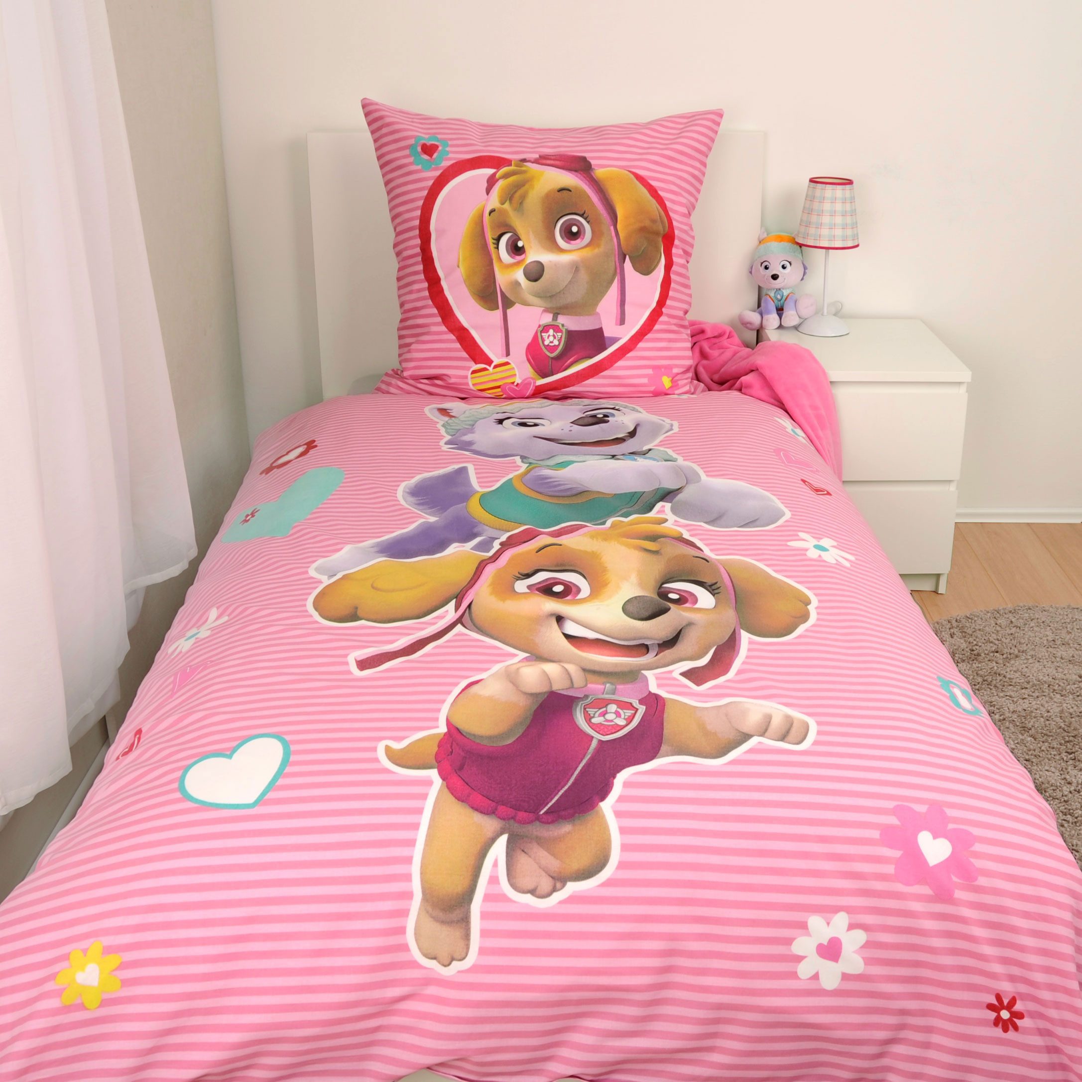 PAW PATROL Bettwäsche Paw Patrol, Renforcé, 2 teilig, Glow in the Dark