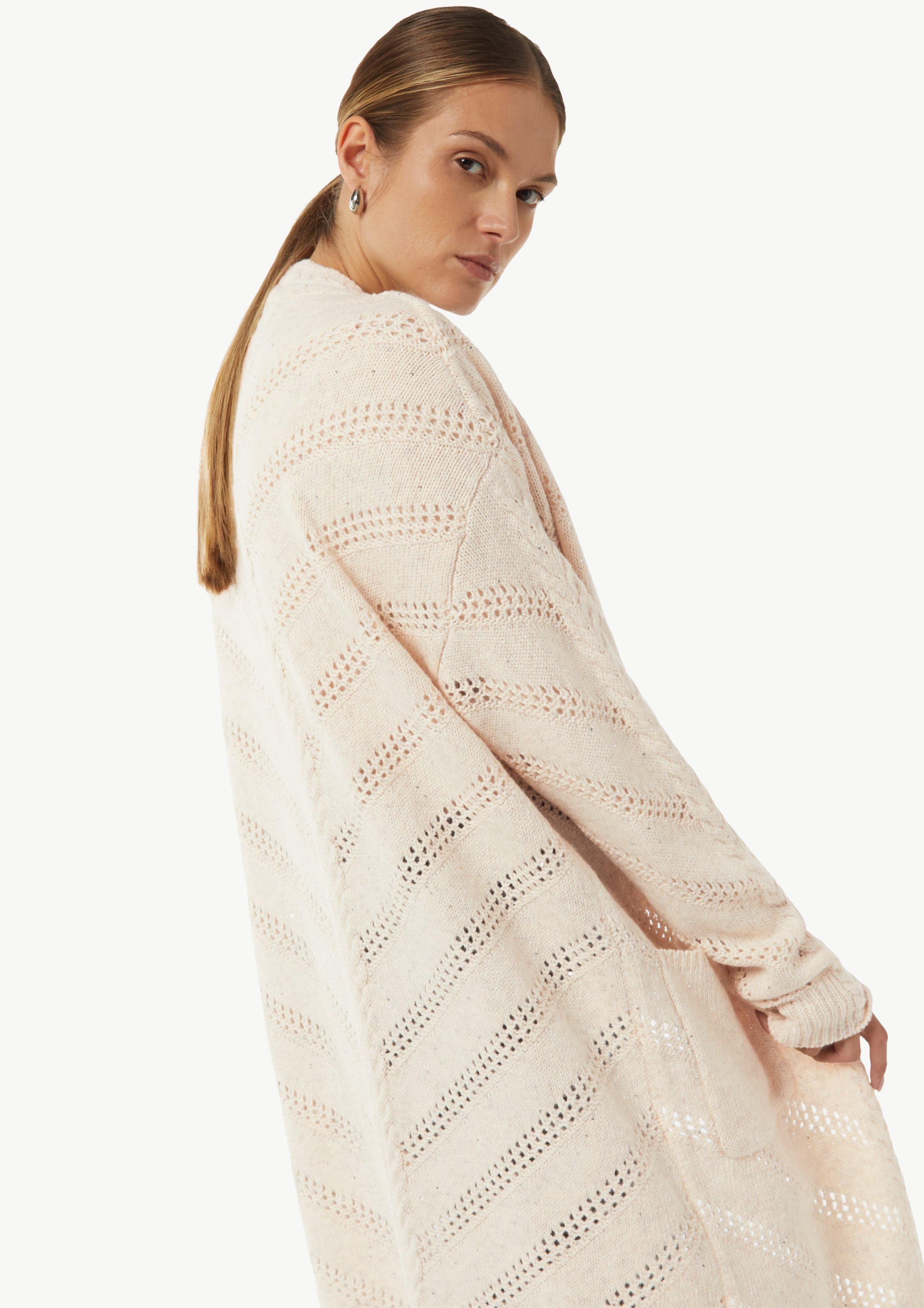 Comma Strickjacke Strickcardigan mit zarten Pailletten günstig online kaufen
