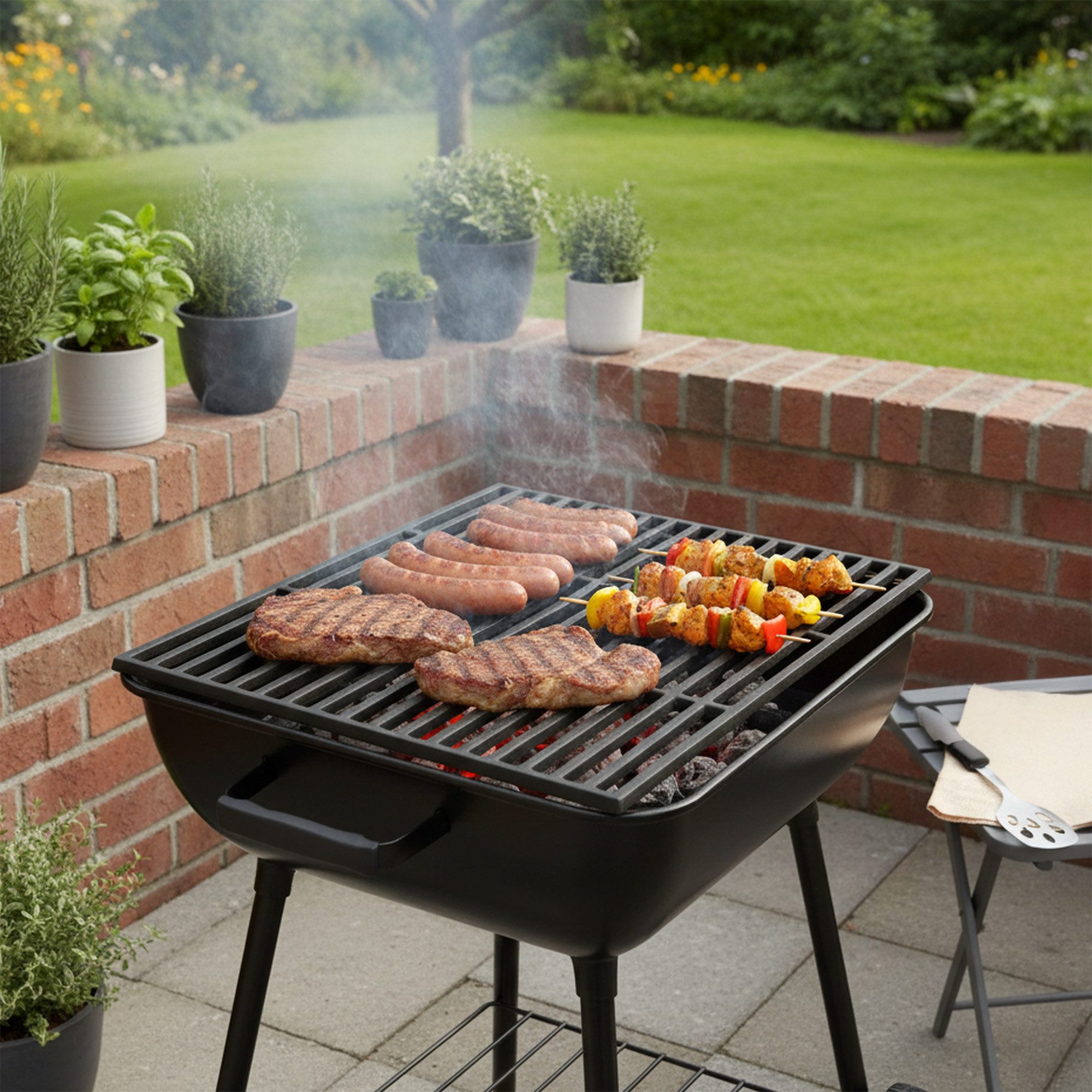 BBQ-Toro Grillrost Gusseisen Grillrost, 67 x 40 cm, emailliert, Zubehör für Gasgrill
