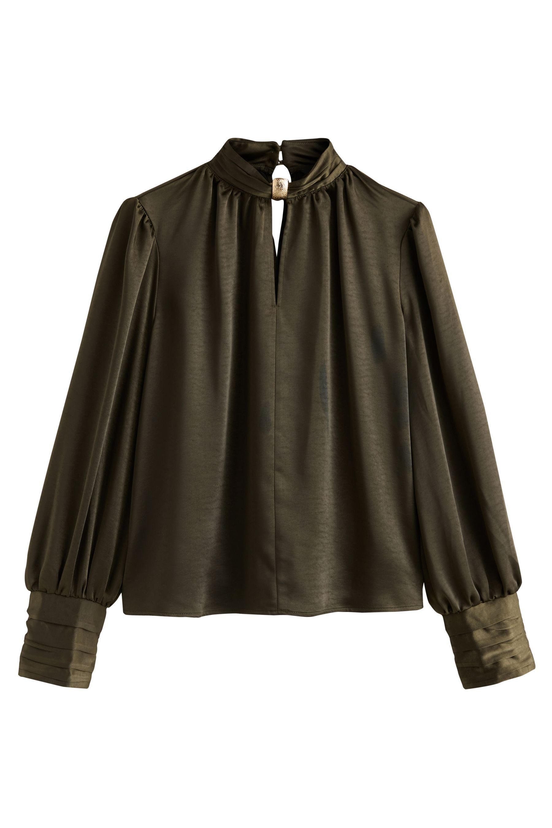 Next Langarmbluse Langärmelige Satinbluse mit Beschlag günstig online kaufen