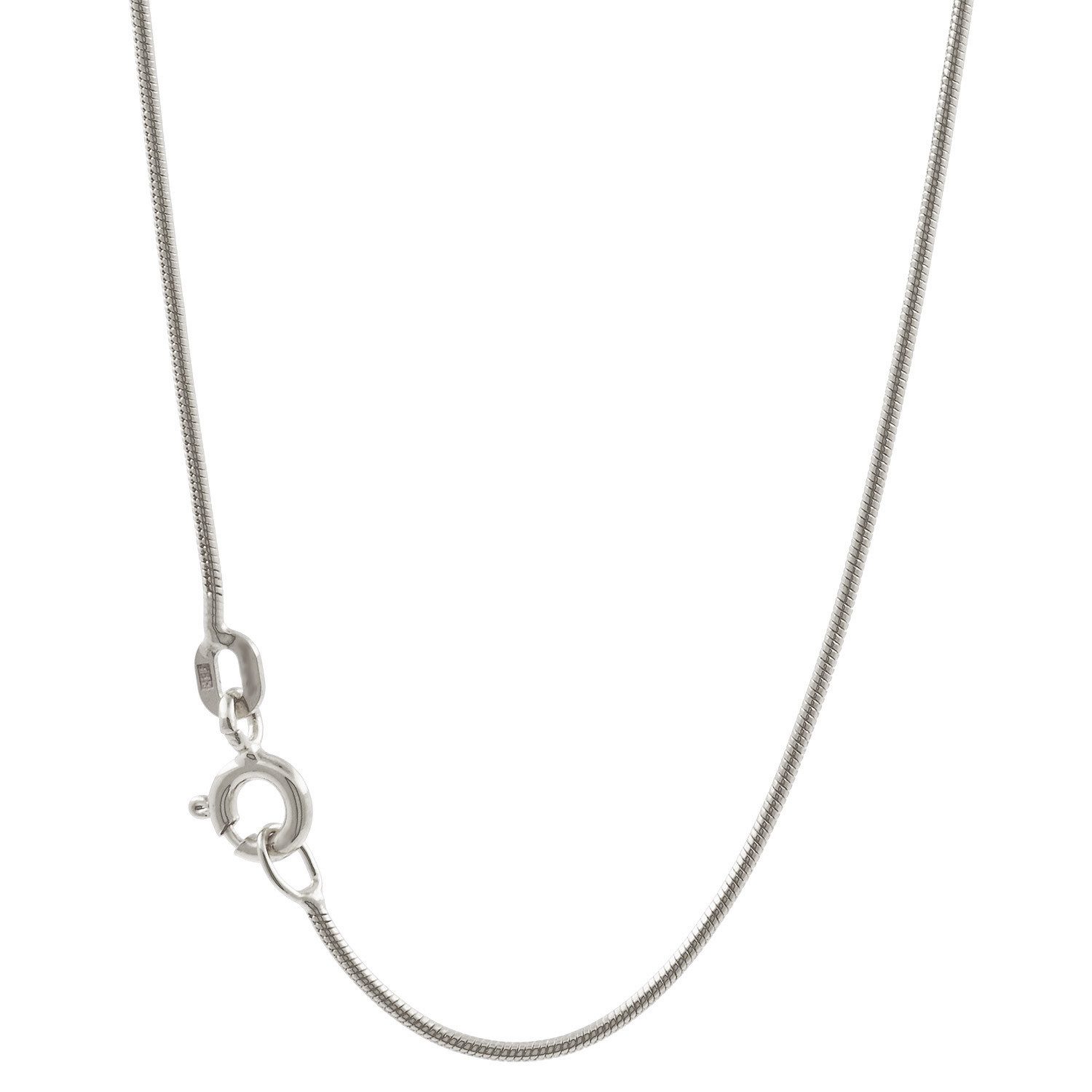 HOPLO Schlangenkette Silberkette Schlangenkette Länge 40cm - Breite 0,9mm - 925 Silber, Made in Germany