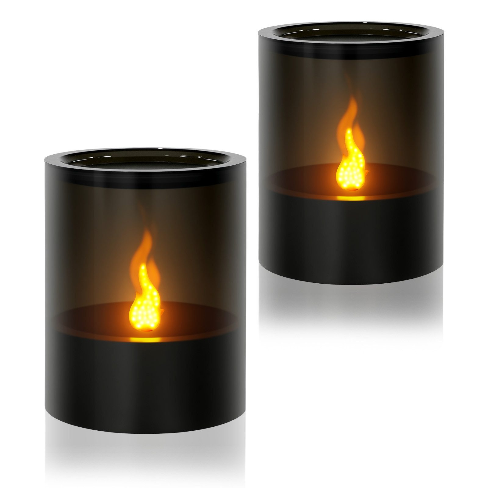 kisidus LED-Kerze Flammenlose LED Свічки, Acryl Свічки 2er Set (mit Staubschutzdeckel, 2-tlg., Batteriebetriebene LED Стовпові свічки), Dekorative Свічки für Zimmer, Partys und Weihnachtsdekoration