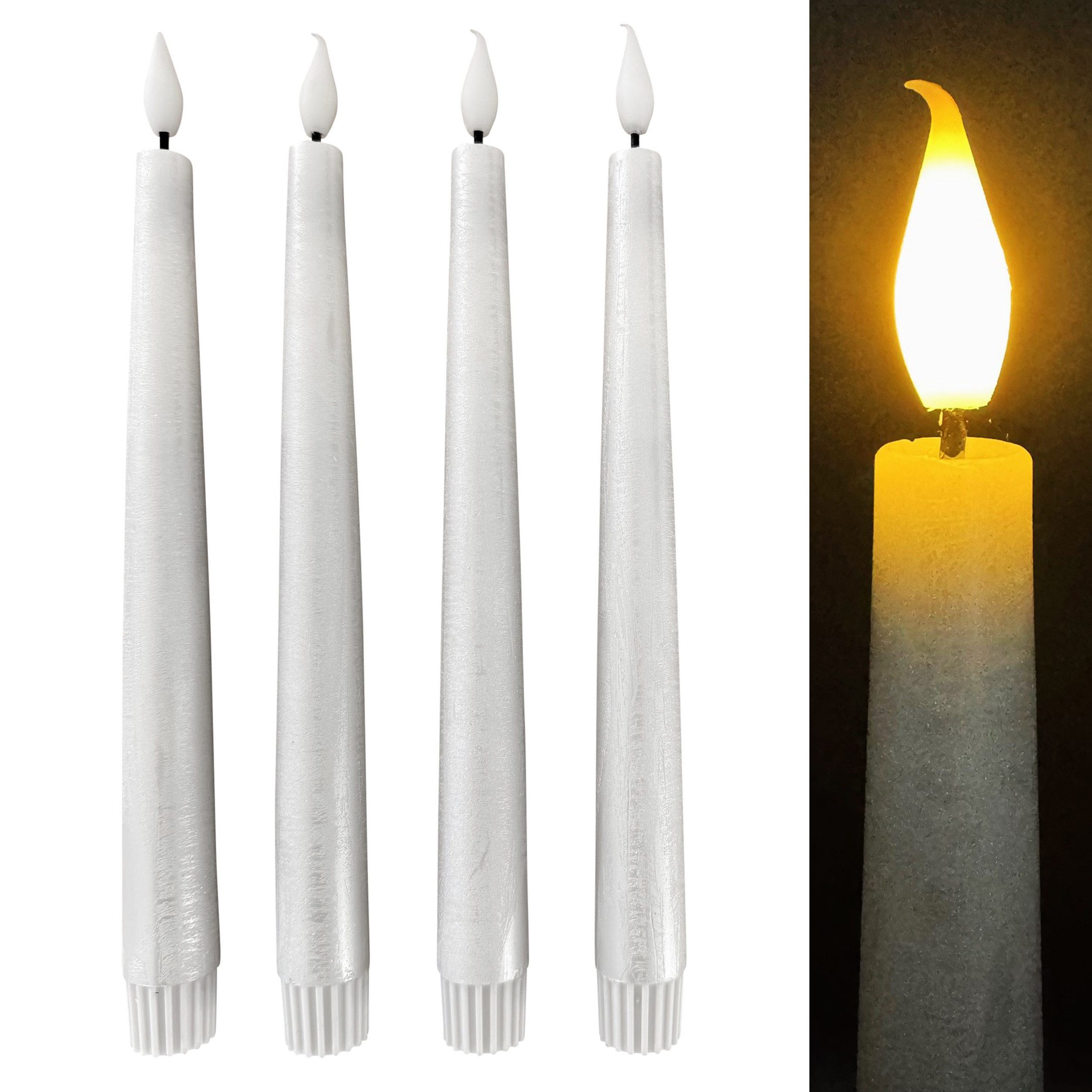 Online-Fuchs LED-Kerze 4 LED Stabkerzen aus Echtwachs im Set mit Touch & Ti günstig online kaufen