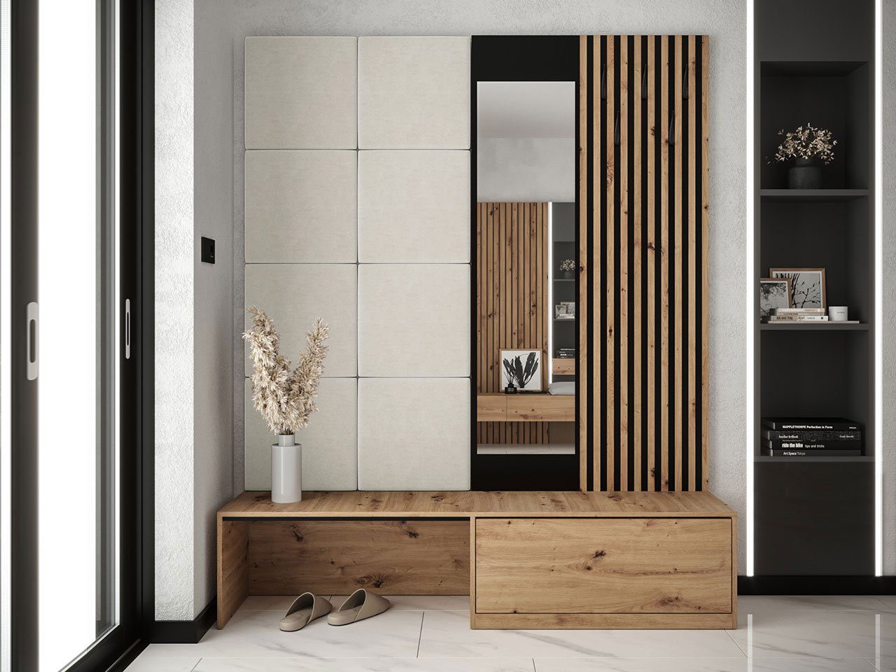 MIRJAN24 Garderoben-Set Premium, (Komplett-Set, Schuhschrank, Spiegel, Lame günstig online kaufen