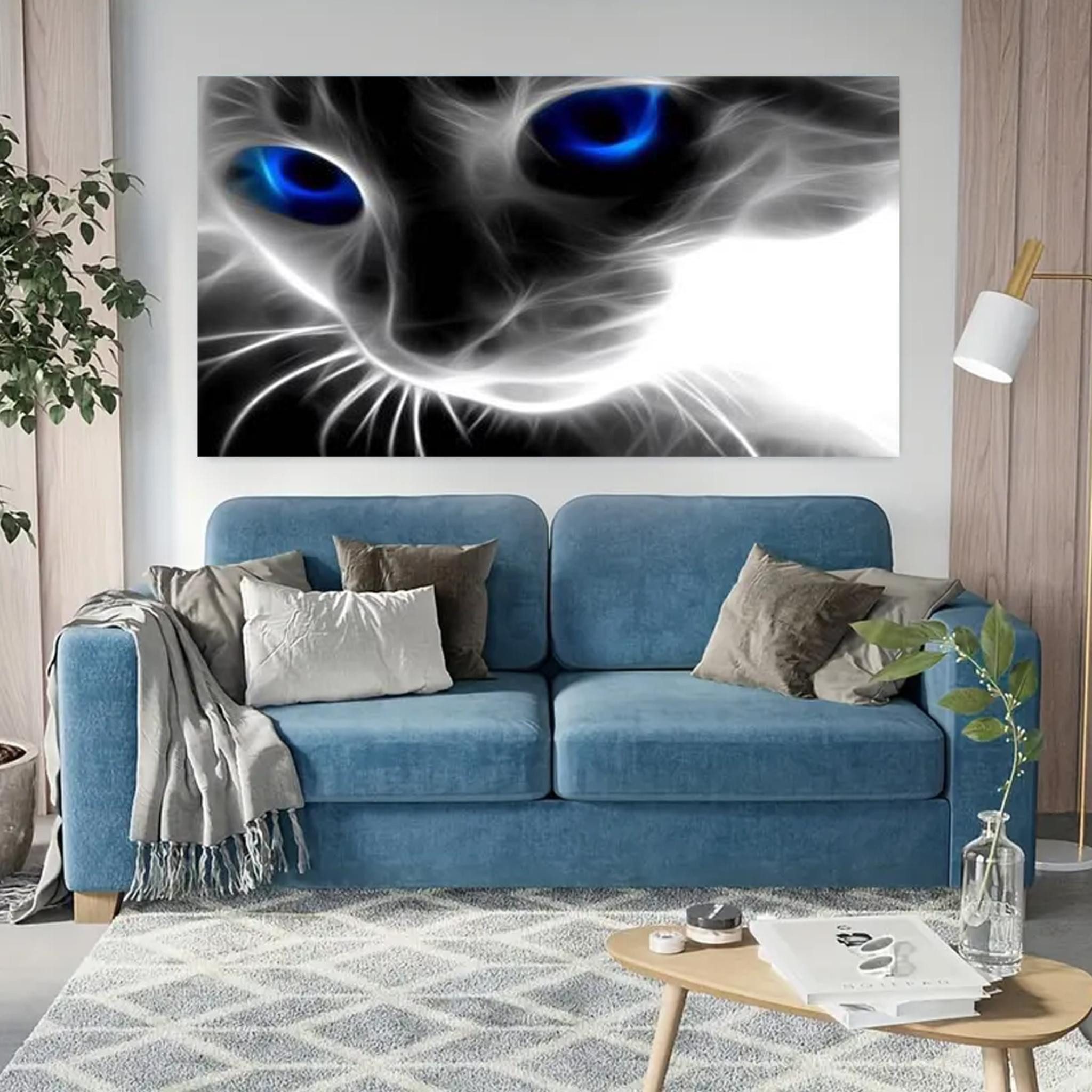 Thumbnail - LA CUTE Malen nach Zahlen XXXL 5d Diamond Painting Katzenauge Malen nach Zahlen 120x60cm (Komplettset für 5D Diamond Pai...