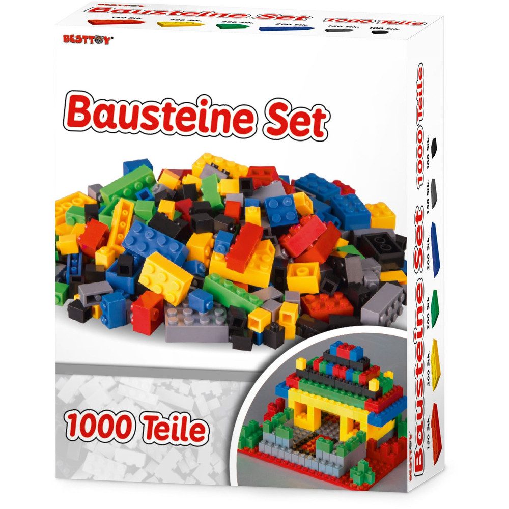 Besttoy Besttoy - Mittelgroße Bausteine Box - 1000 Teile Konstruktionsspielsteine
