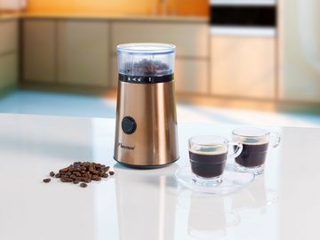bestron Kaffeemühle ACG1000CO, 150 W, Schlagmahlwerk, 50 g Bohnenbehälter, elektrisch, mit Edelstahl-Schlagmesser, Edelstahl in Kupfer-Optik
