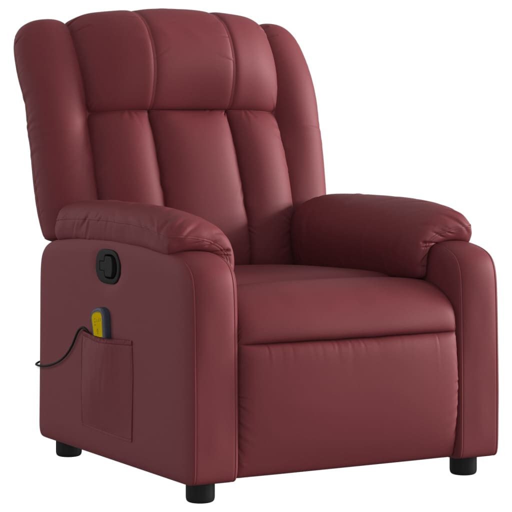 vidaXL Sessel Massagesessel Weinrot Kunstleder (1-St) günstig online kaufen