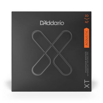 Daddario Saiten XT Akustiksaiten aus Phosphorbronze 10-47, Extra light, für Westerngitarre, speziell für längere Lebensdauer behandelt