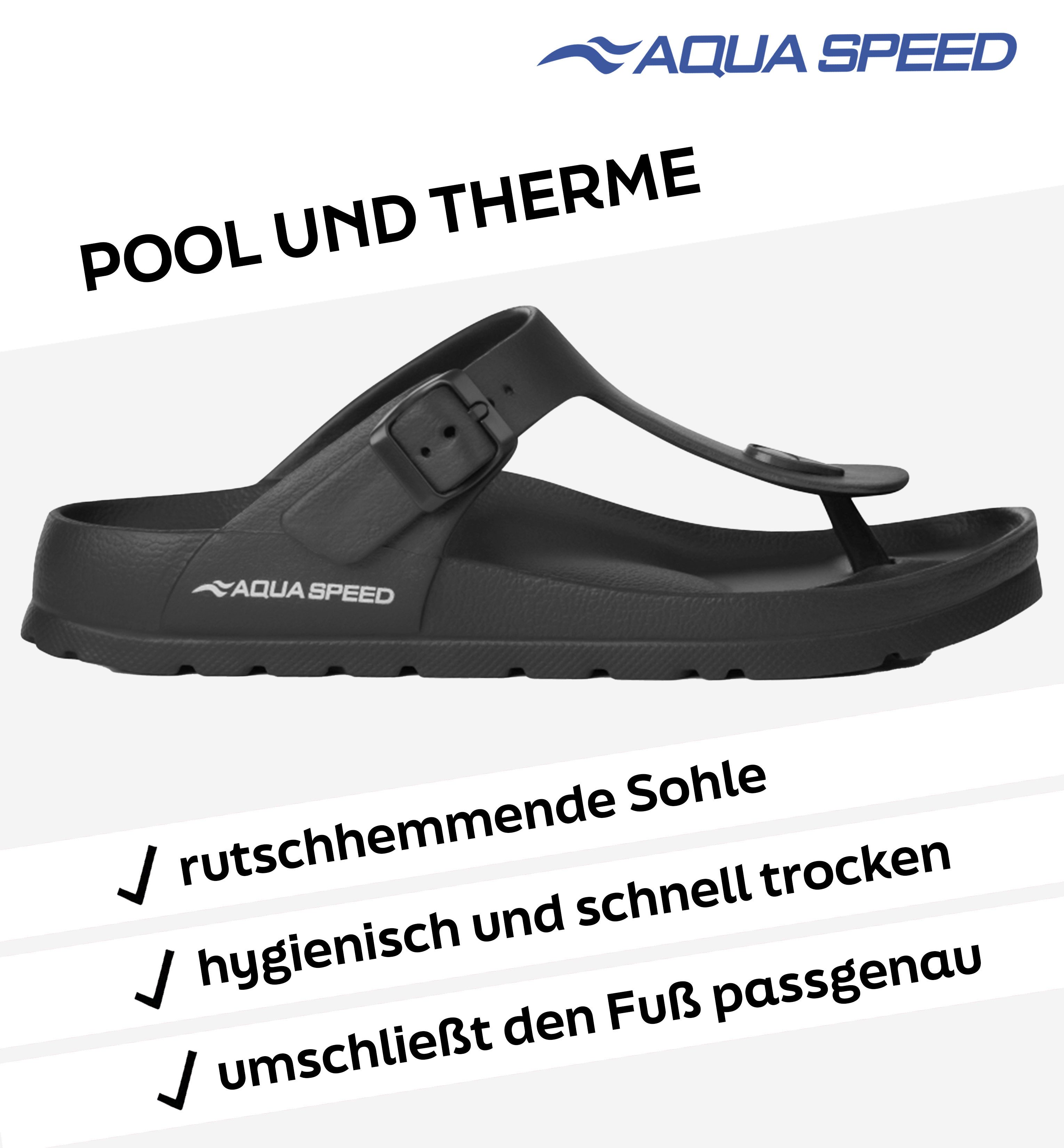 Aqua Speed MONACO Zehentrenner Damen und Herren Badesandalen Badezehentrenner