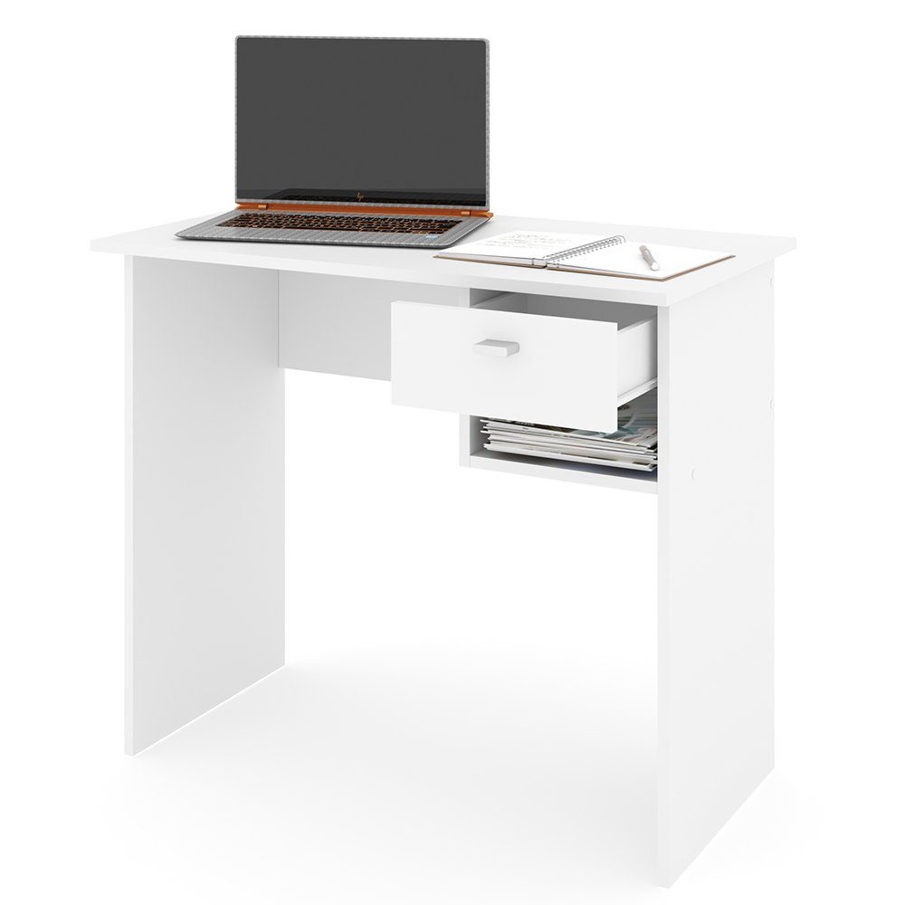 Vicco Weiß Schreibtisch PC-Tisch Bürotisch COLIN Arbeitstisch