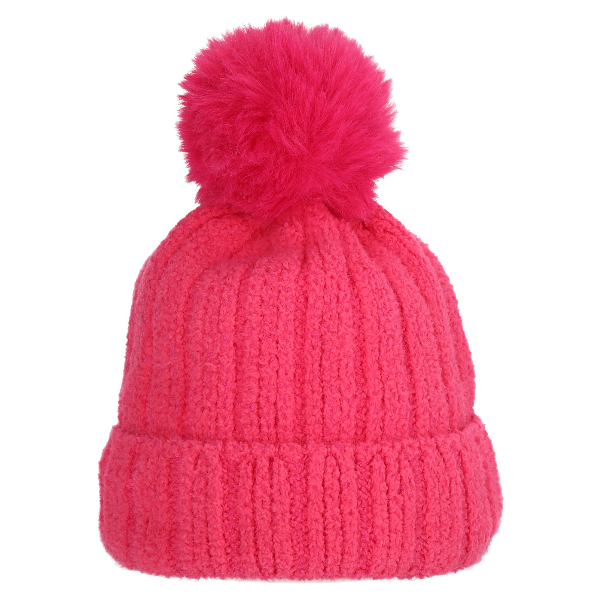 cofi1453 Bommelmütze Wintermütze warm Winter Mütze Strick-Mütze Pink