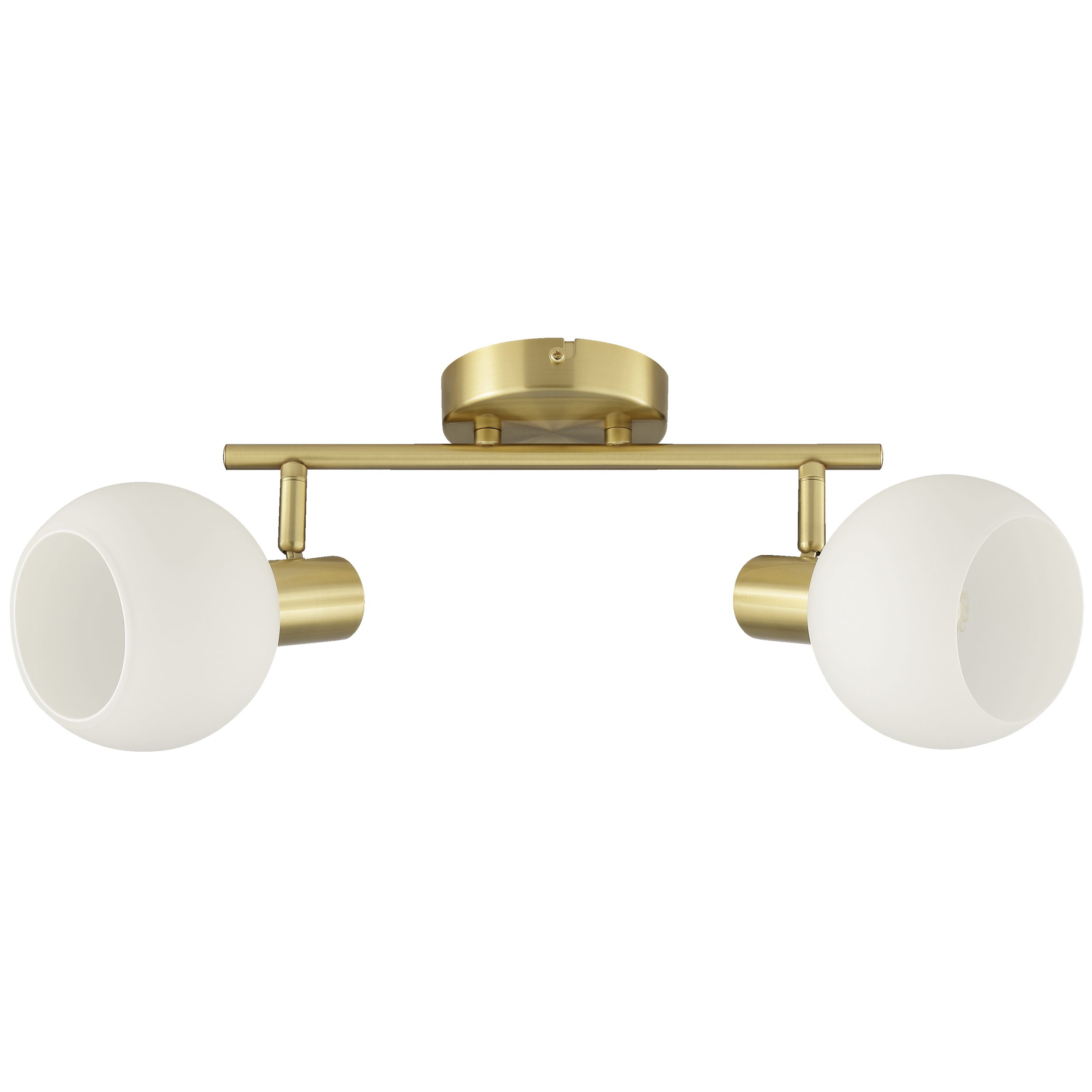 Lightbox Deckenstrahler, ohne Leuchtmittel, Deckenspot, 12 x 48 x 21 cm, E14 Fassung, Metall Glas, messingfarben