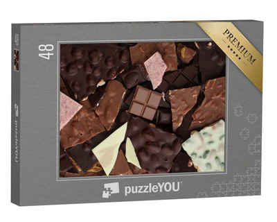 puzzleYOU Puzzle Eine Auswahl an Bruchschokolade, 48 Puzzleteile, puzzleYOU-Kollektionen Schokolade