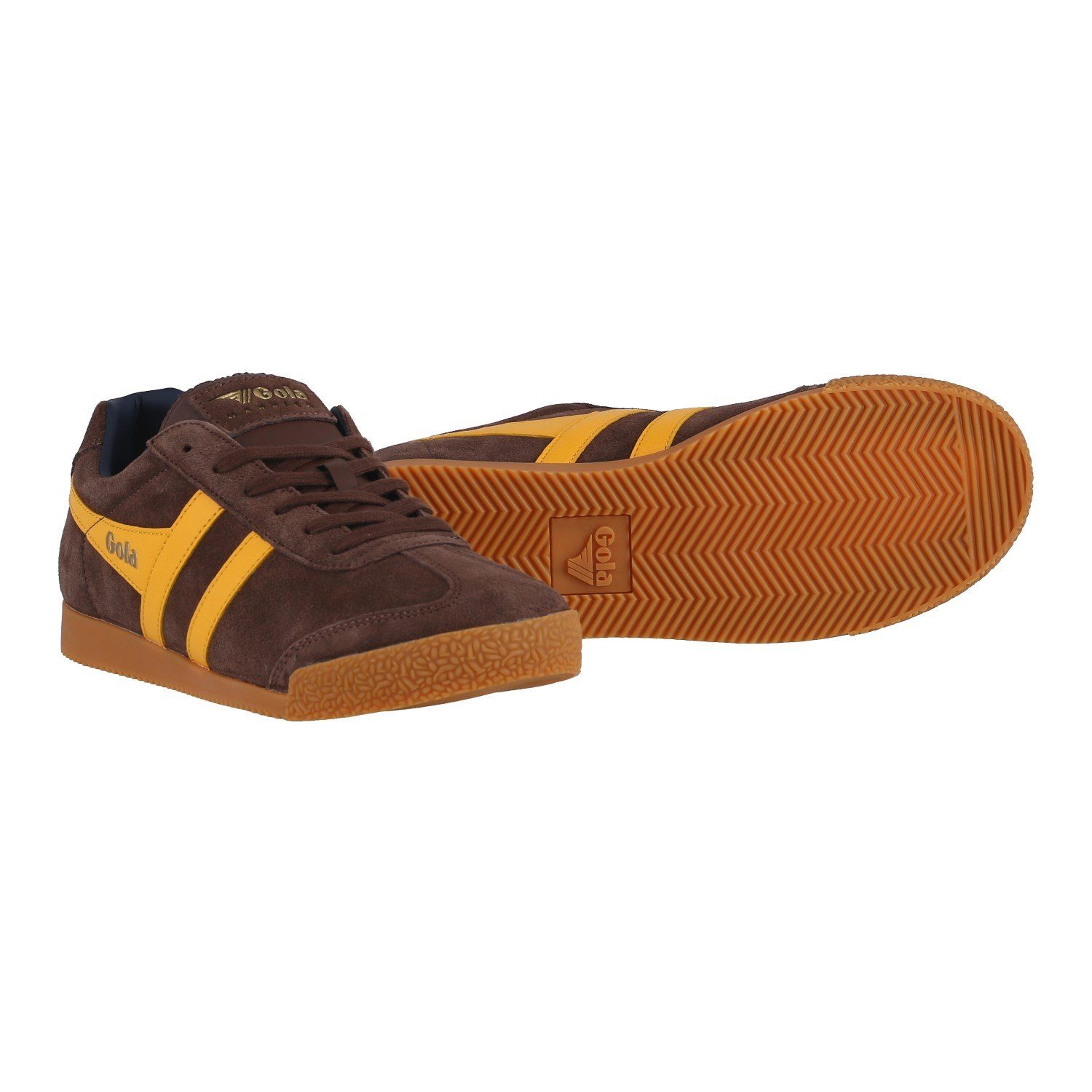 Gola Harrier Suede-Leder 2025 kaffeebraun/sonnengelb/navyblau Herren Sneake günstig online kaufen