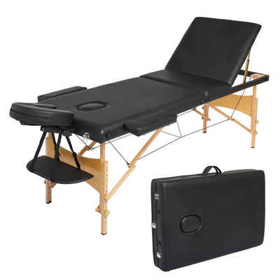 Mondeer Massageliege Mobile Massageliege Therapieliege, klappbar tragbar, 3 Zonen Holzfüße