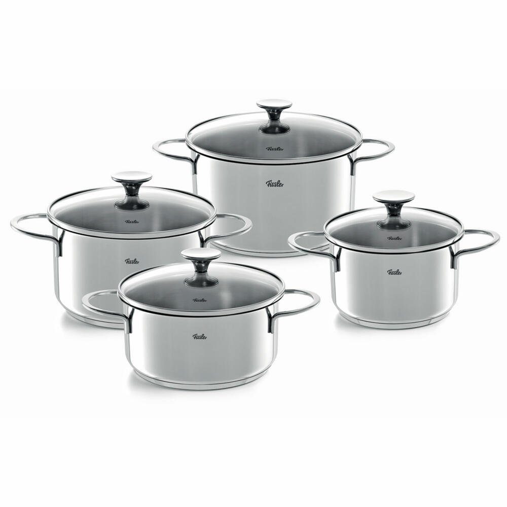 Fissler Topf-Set Copenhagen, Edelstahl 18/10 (Set, 4-tlg), mit Glasdeckel