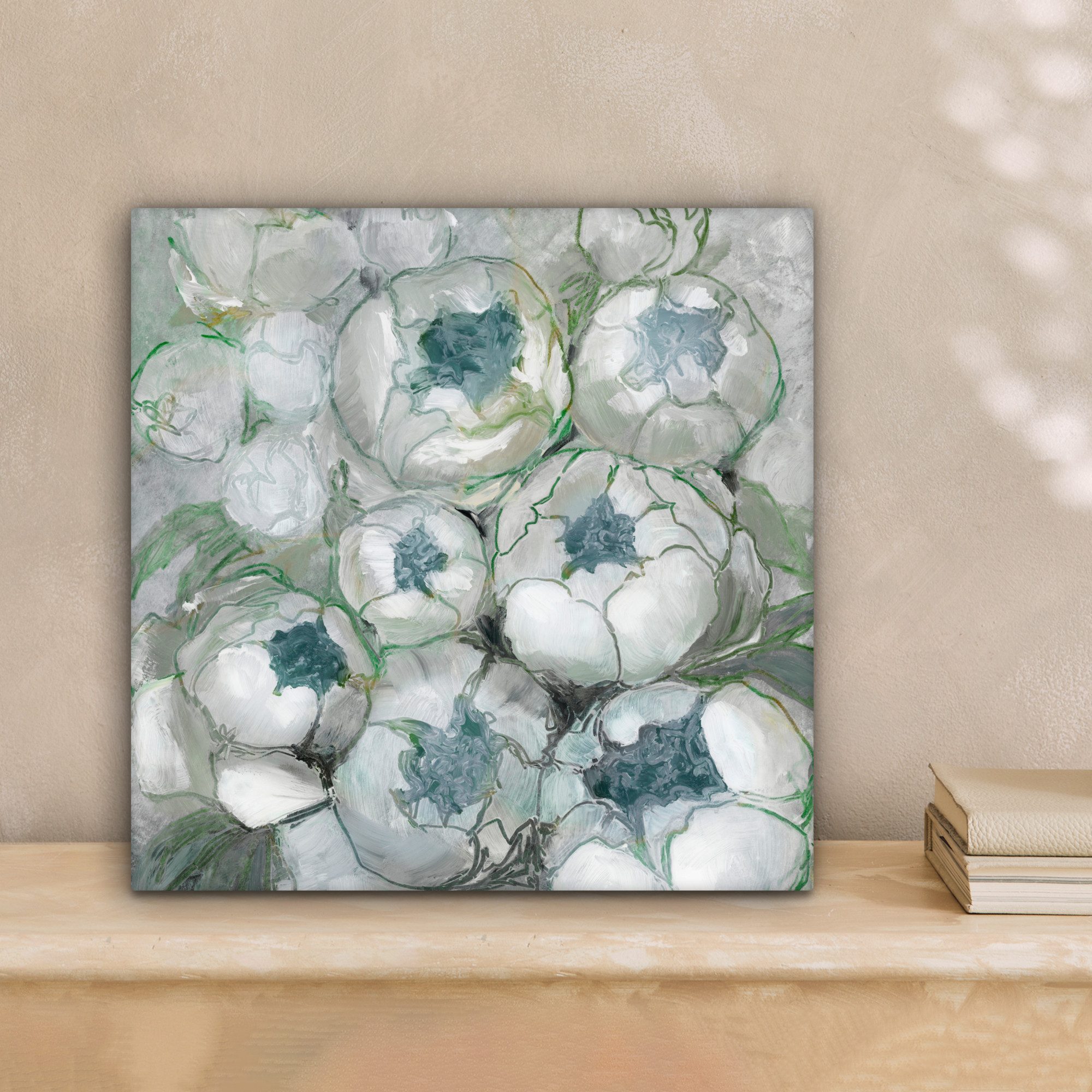 OneMillionCanvasses® Leinwandbild Grün - Blumen - günstig online kaufen