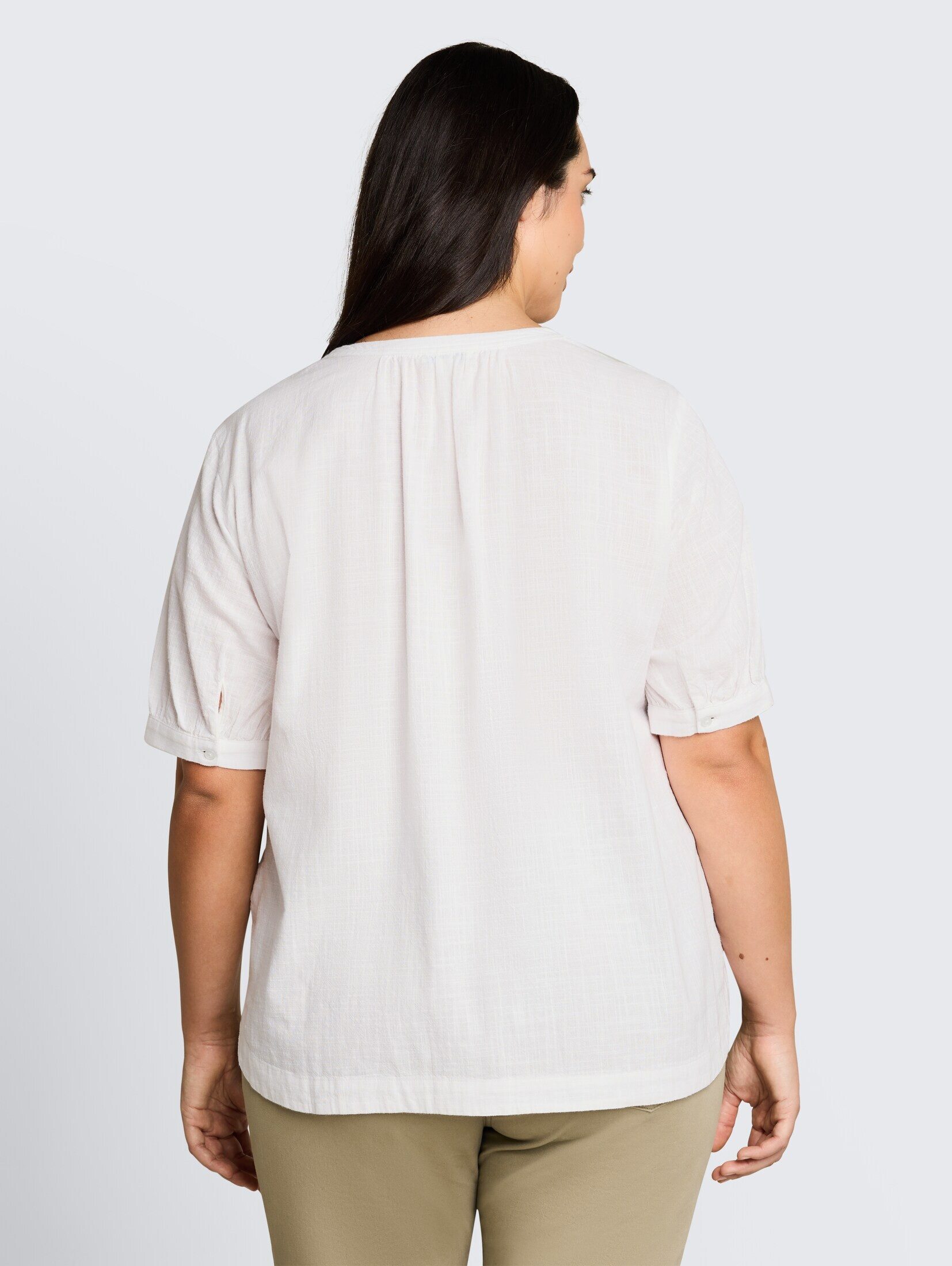 TOM TAILOR PLUS Kurzarmbluse Blusen & Shirts Plus Size - Bluse aus Baumwolle