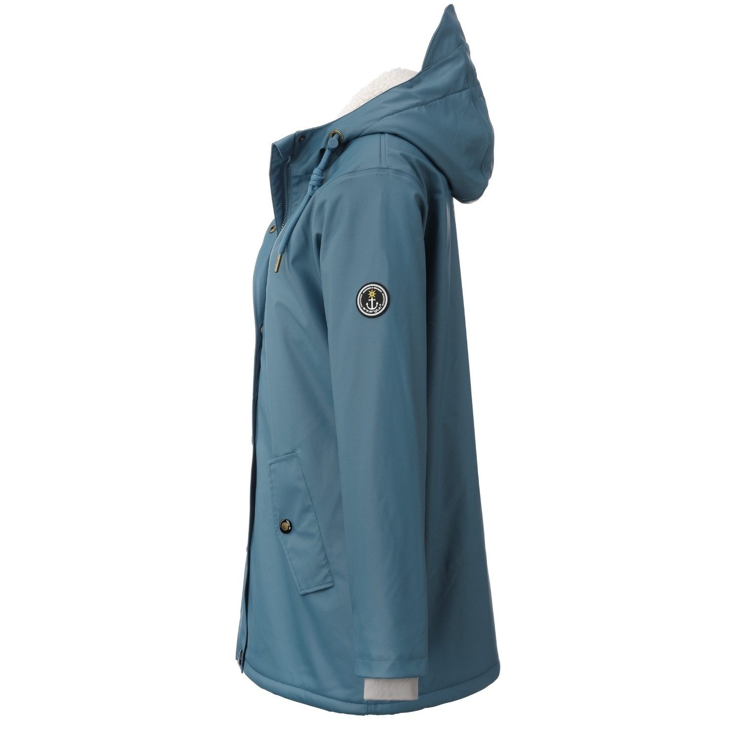 ankerglut Funktionsjacke Ankerglut Heldin Damen Winter Regenjacke Friesennerz große Größen Wasserdichter Winter-Regenmantel mit Teddyfleece-Futter