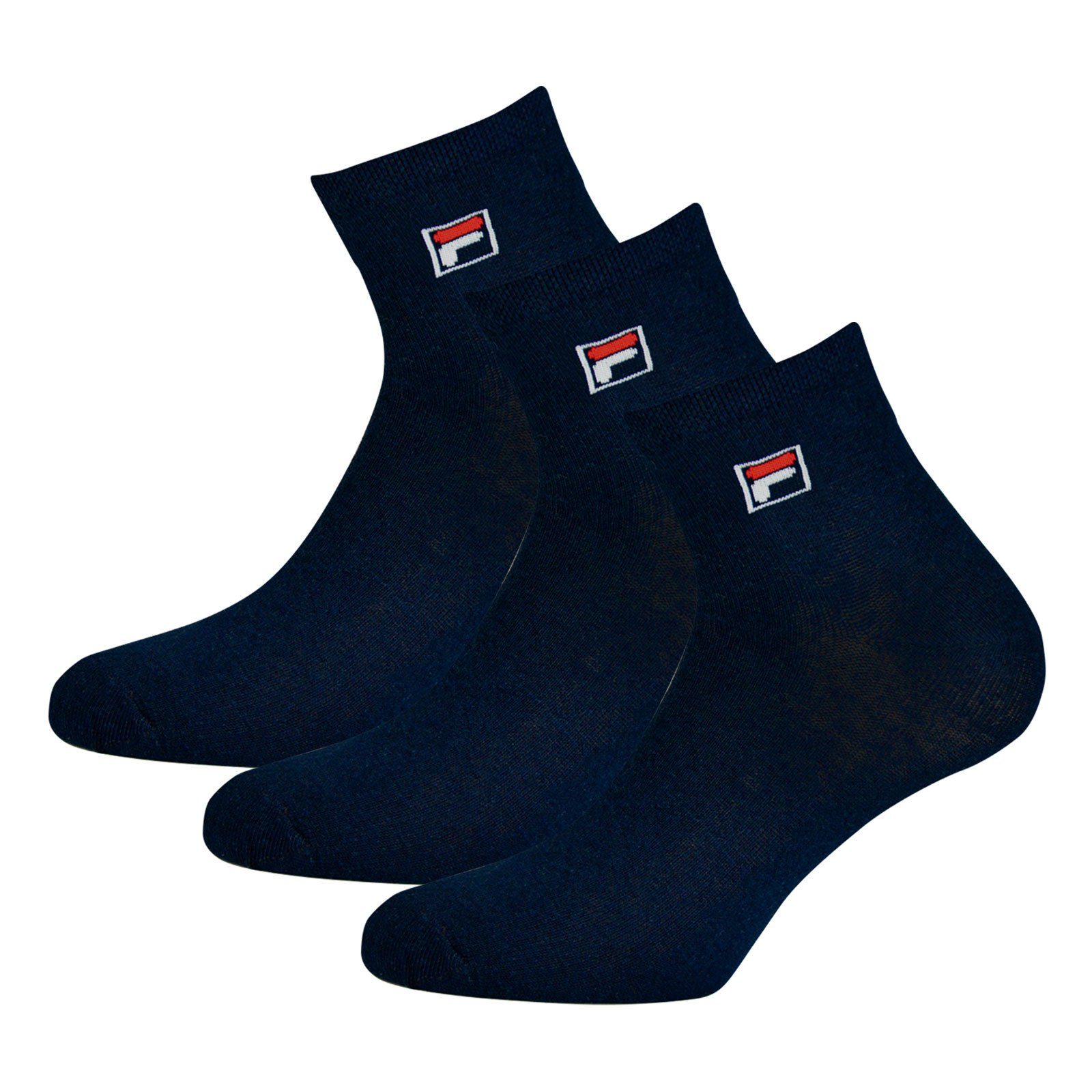 Piquebund Quarter (18-Paar) Sportsocken Socken 321 elastischem mit navy Fila