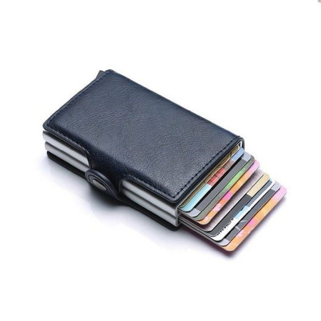 Geldbörse, Herren und Mini Blau mit Leder DOPWii Geldbörsen, RFID-Schutz Kartenetui Geldbörse