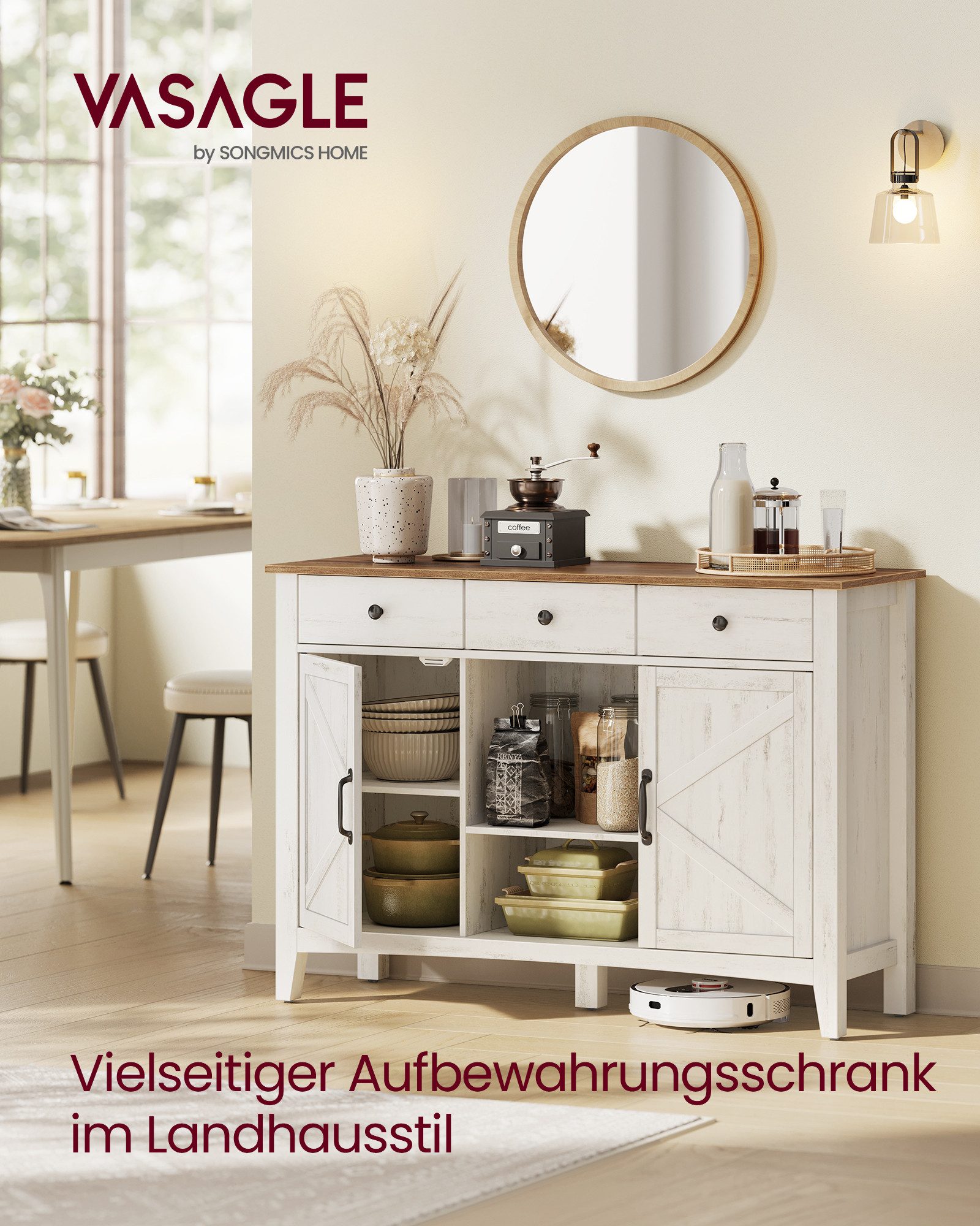 VASAGLE Sideboard (für Wohnzimmer Küche Esszimmer, günstig online kaufen