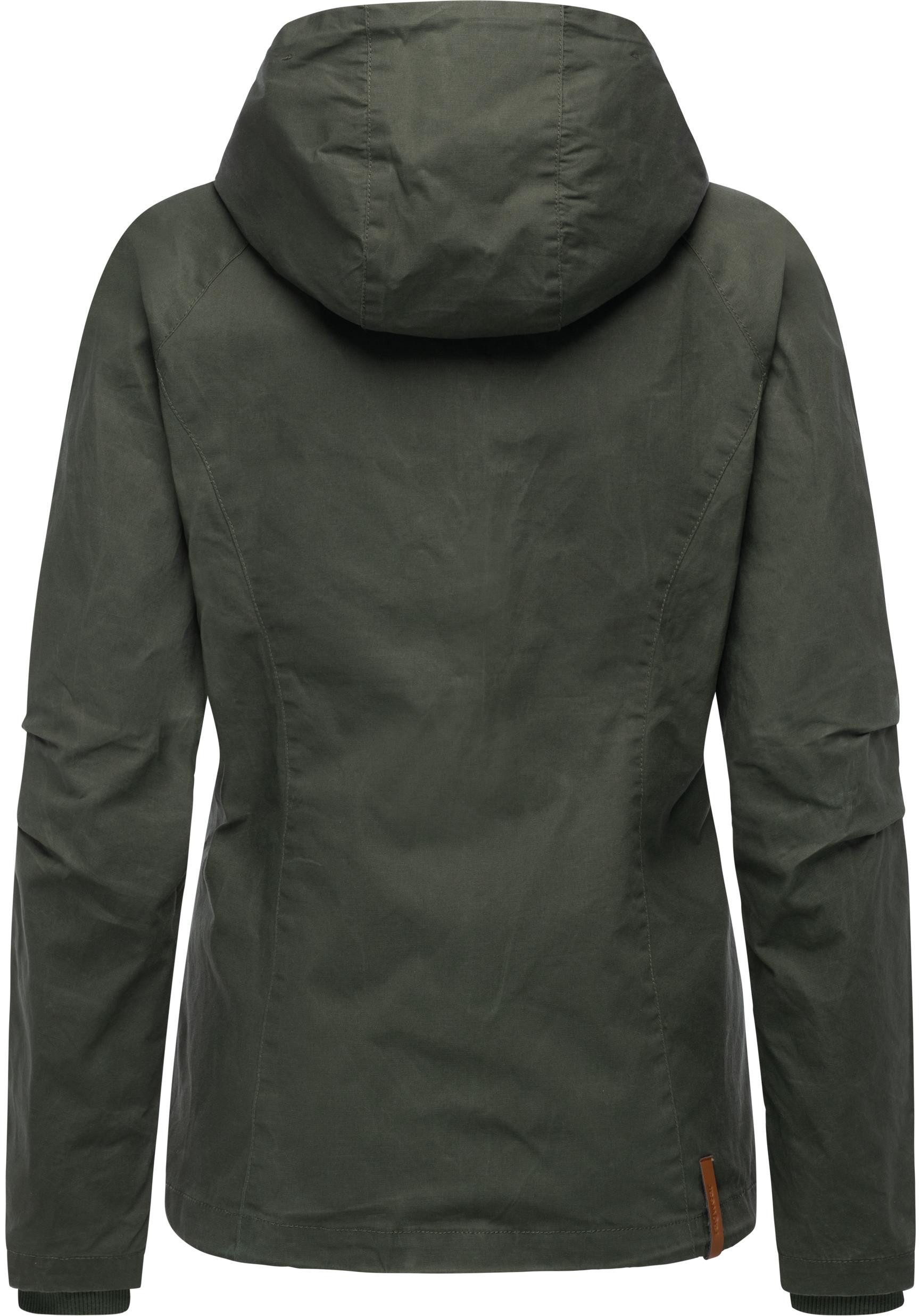 Ragwear Outdoorjacke Dizzea Vintage YOUMODO Beschichtete Baumwoll-Jacke für den Übergang