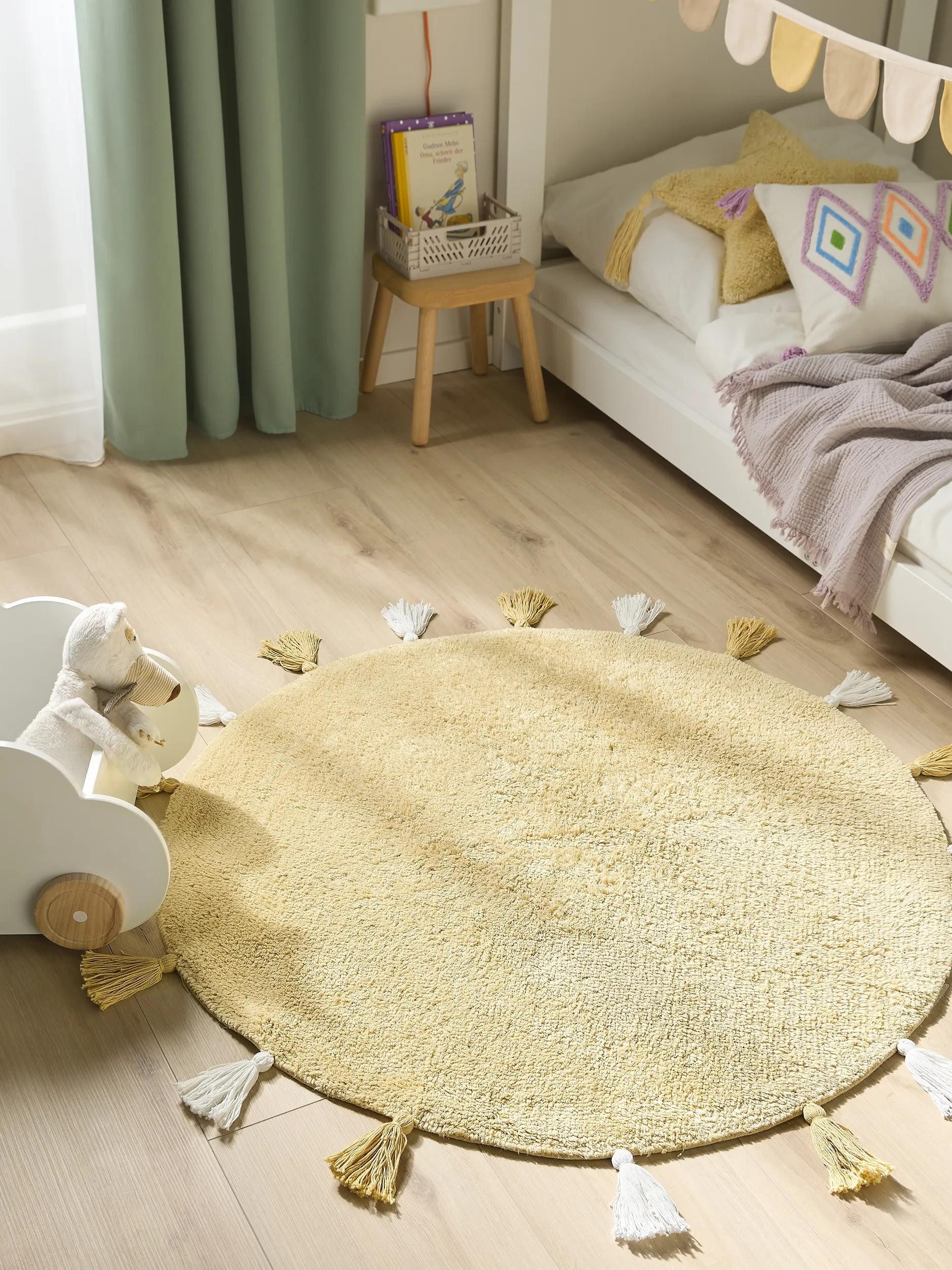 benuta Kinderteppich Malu, rund, Höhe: 6 mm, Kunstfaser, Berber, Ethno-Style, Wohnzimmer