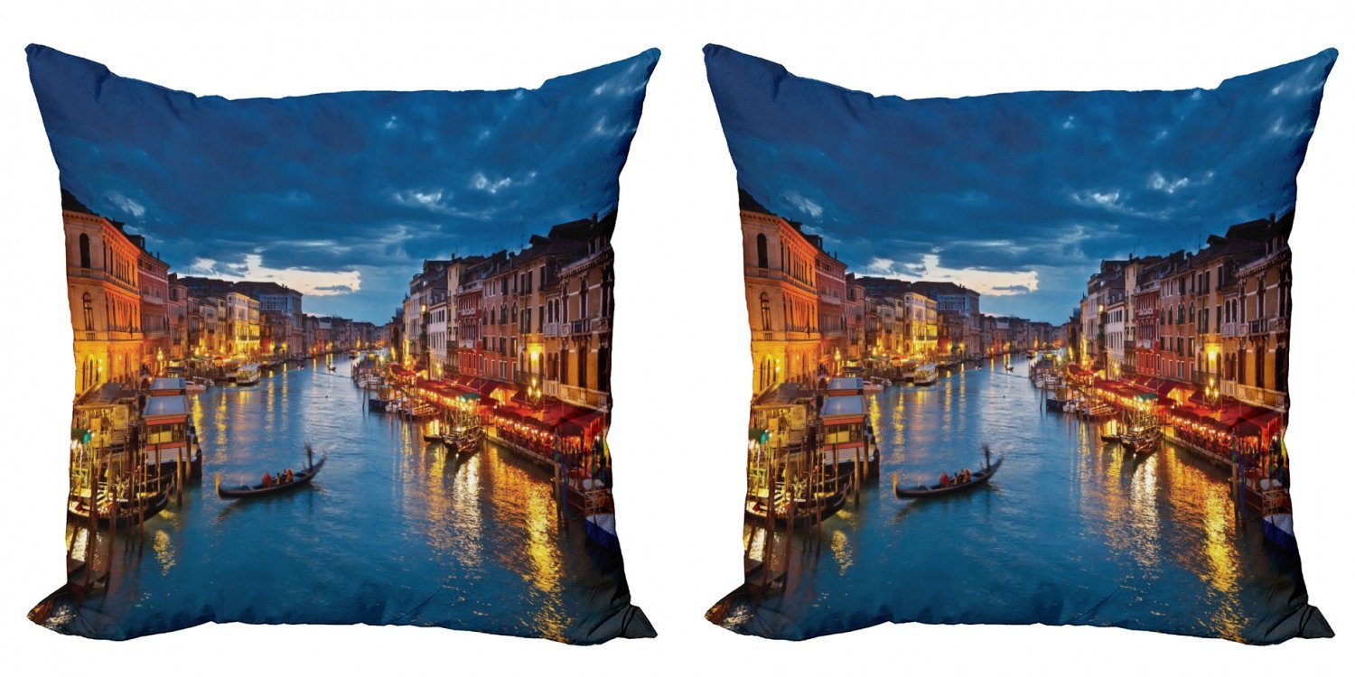 Kissenbezüge Modern Accent Doppelseitiger Digitaldruck, Abakuhaus (2 Stück), Venedig Blick auf den Canal Grande Rialto