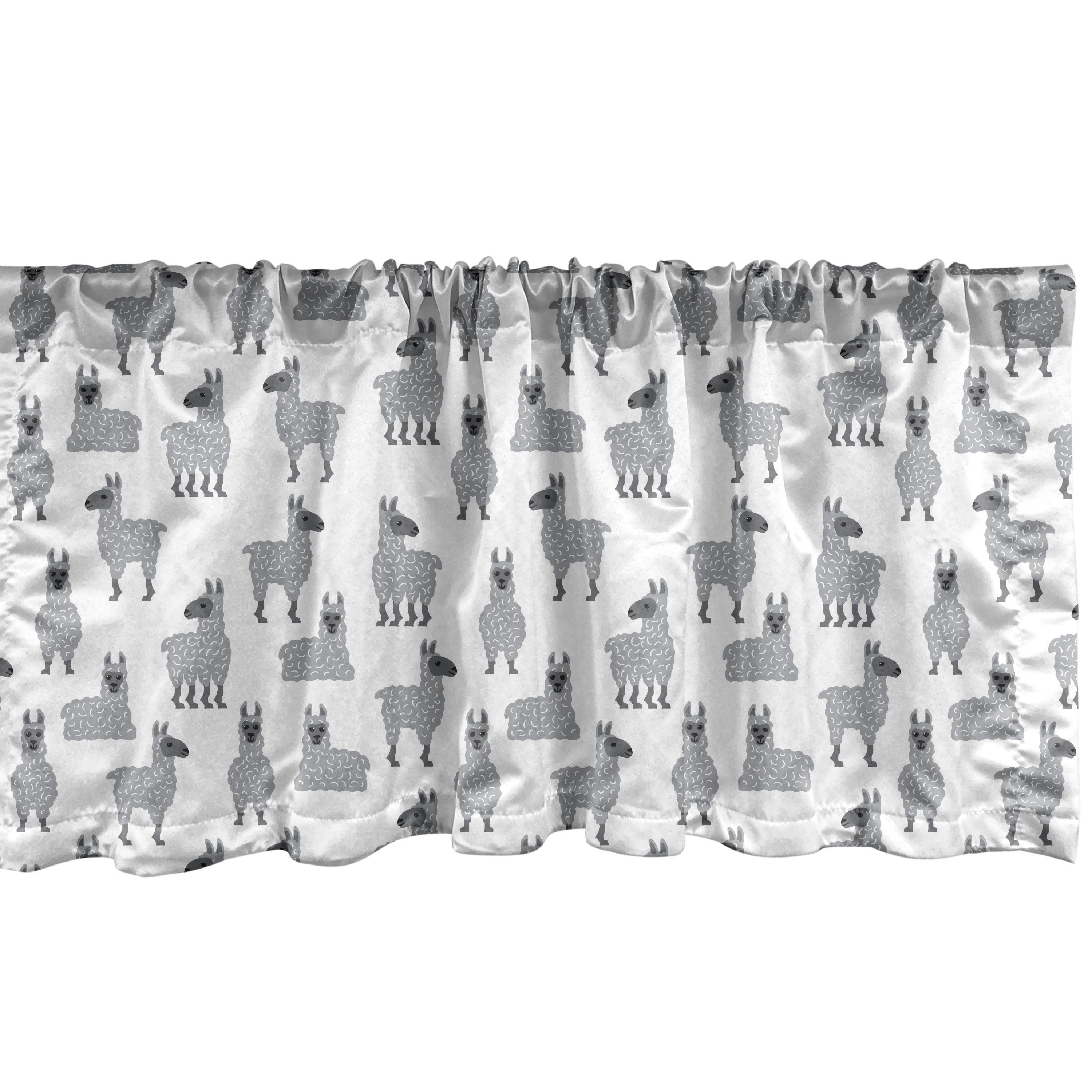 Scheibengardine Vorhang Volant für Küche Alpacas Lama Schlafzimmer Microfaser, Abakuhaus, mit Dekor Südamerikanisch Stangentasche, Kunst