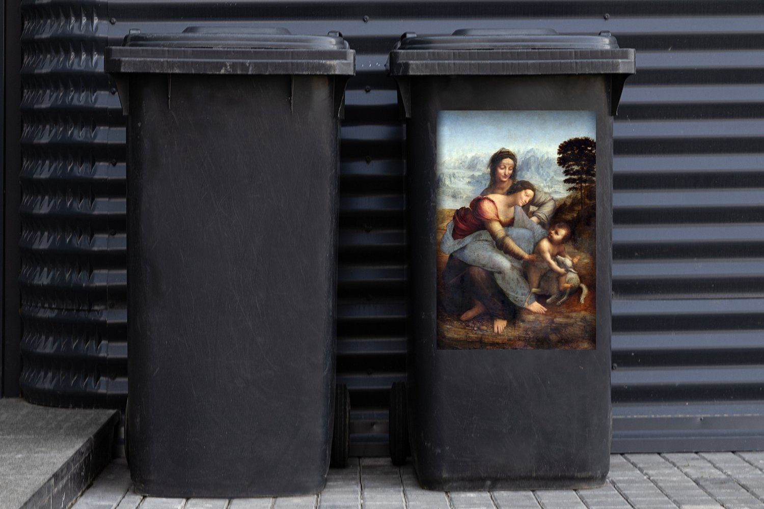 Abfalbehälter Heiligen - der St), Sticker, Leonardo Anna Vinci Jungfrau Wandsticker Die Container, das Mülltonne, mit und MuchoWow Da Mülleimer-aufkleber, (1 Kind