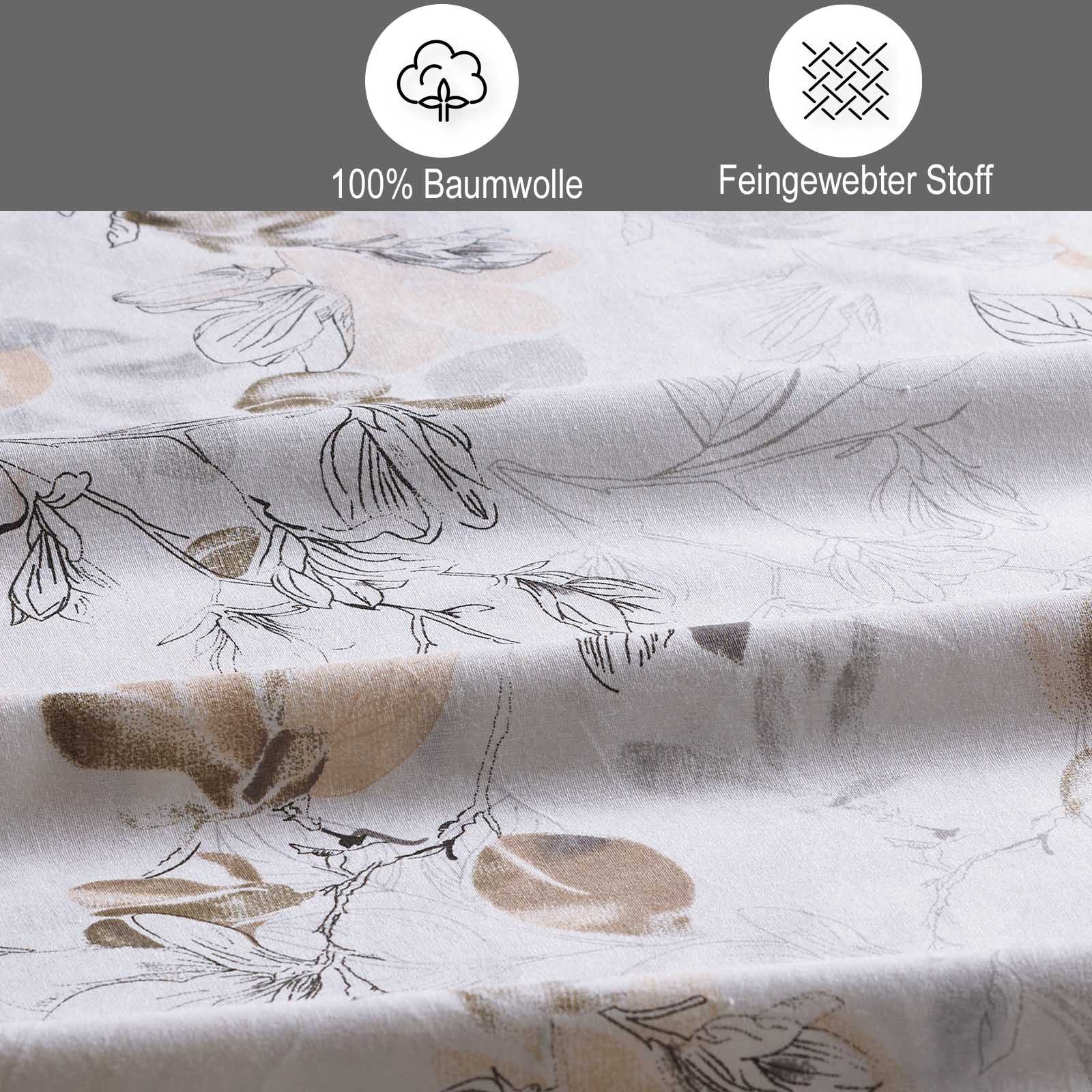 Buymax Bettwäsche Almira, Renforcé, 2 teilig, Bettwäsche-Set Bett- und Kopfkissenbezug mit Reißverschluss 135x200 cm