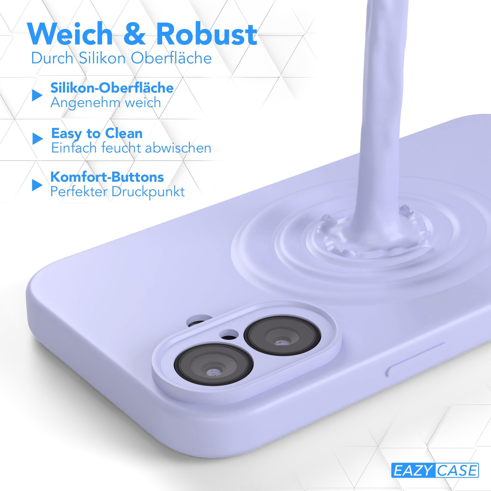 EAZY CASE Handyhülle für Apple iPhone 17 Hülle Silikon 6,3 Zoll, Silikonhülle stoßfest Smart Slimcover Case Dünn Blau Lila – Bild 5 von 5