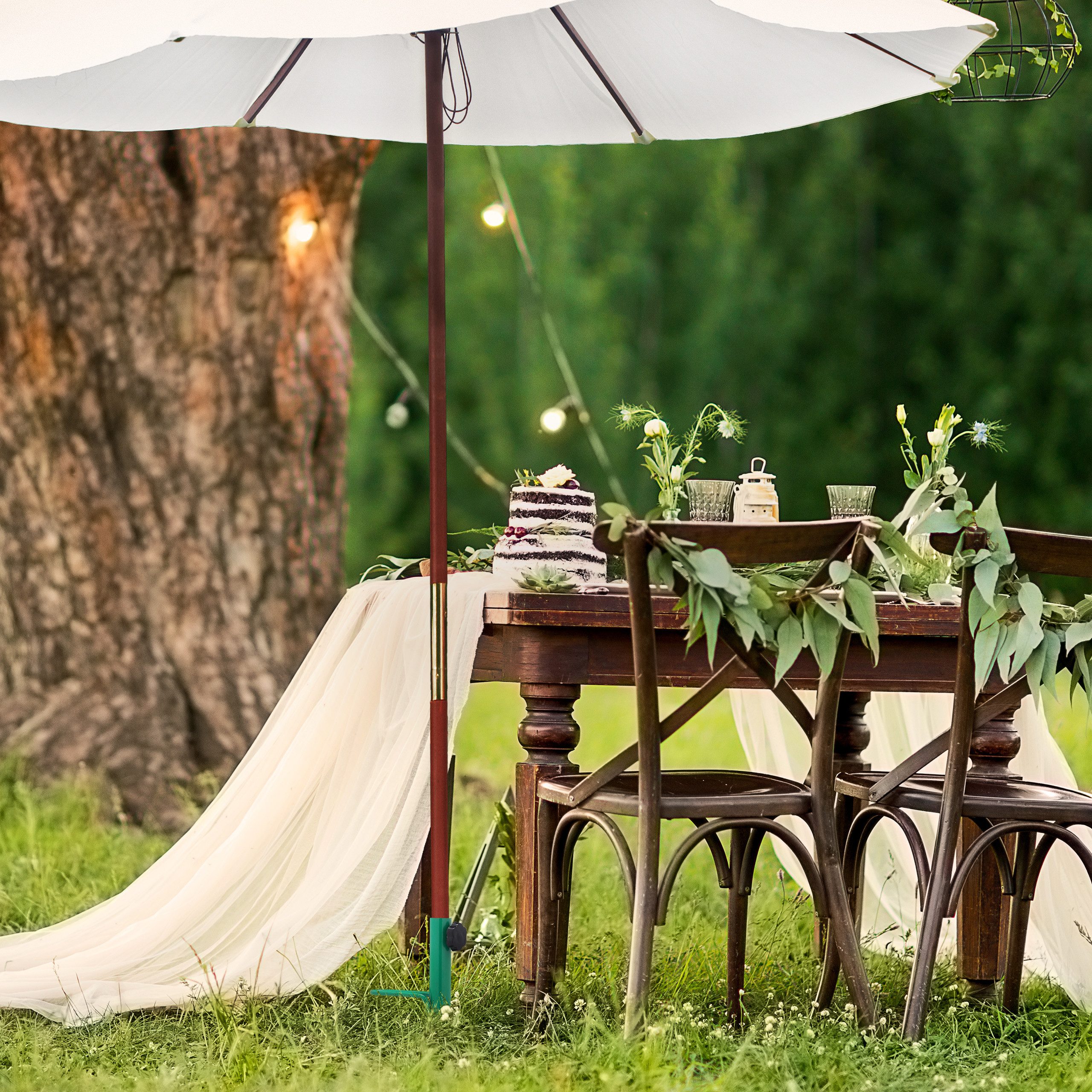 relaxdays Schirmhalter Rasendorn für Sonnenschirm grün günstig online kaufen