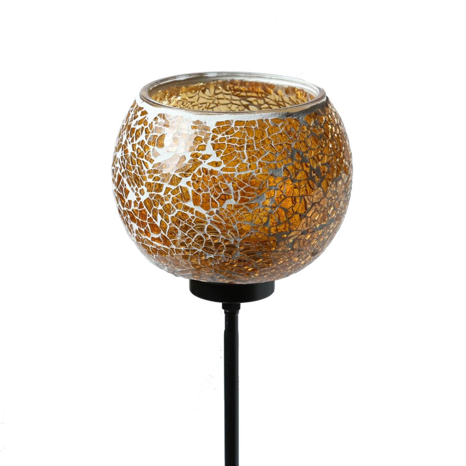 MARELIDA Windlicht Windlicht Teelichthalter Deko Mosaik Gartenstecker Gartenstab orange (1 St)