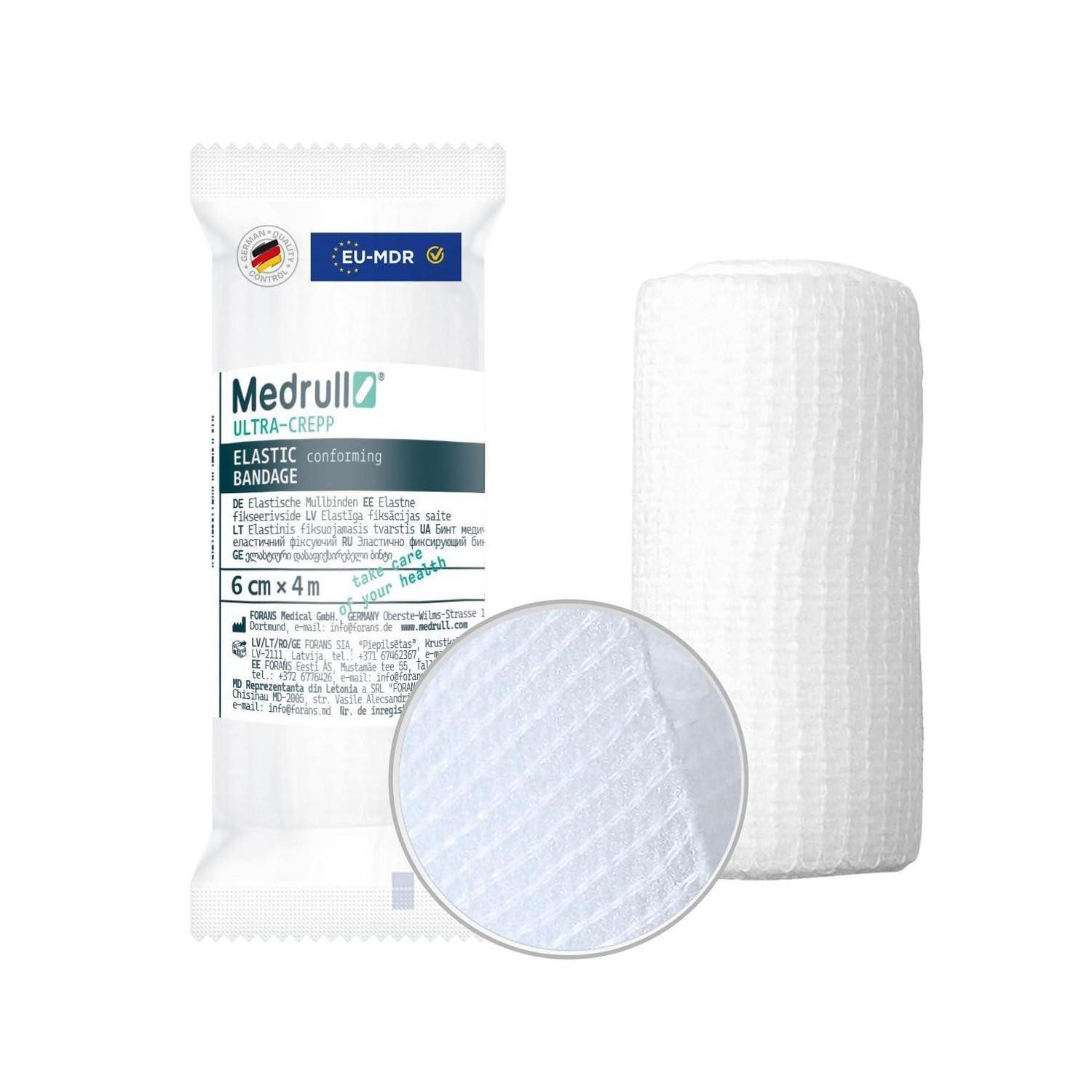 LuxusKollektion Bandagierunterlage Mullbinden Fixierbinden Verbandsmaterial Set Crepp 6cm x 4m (10 Stück)