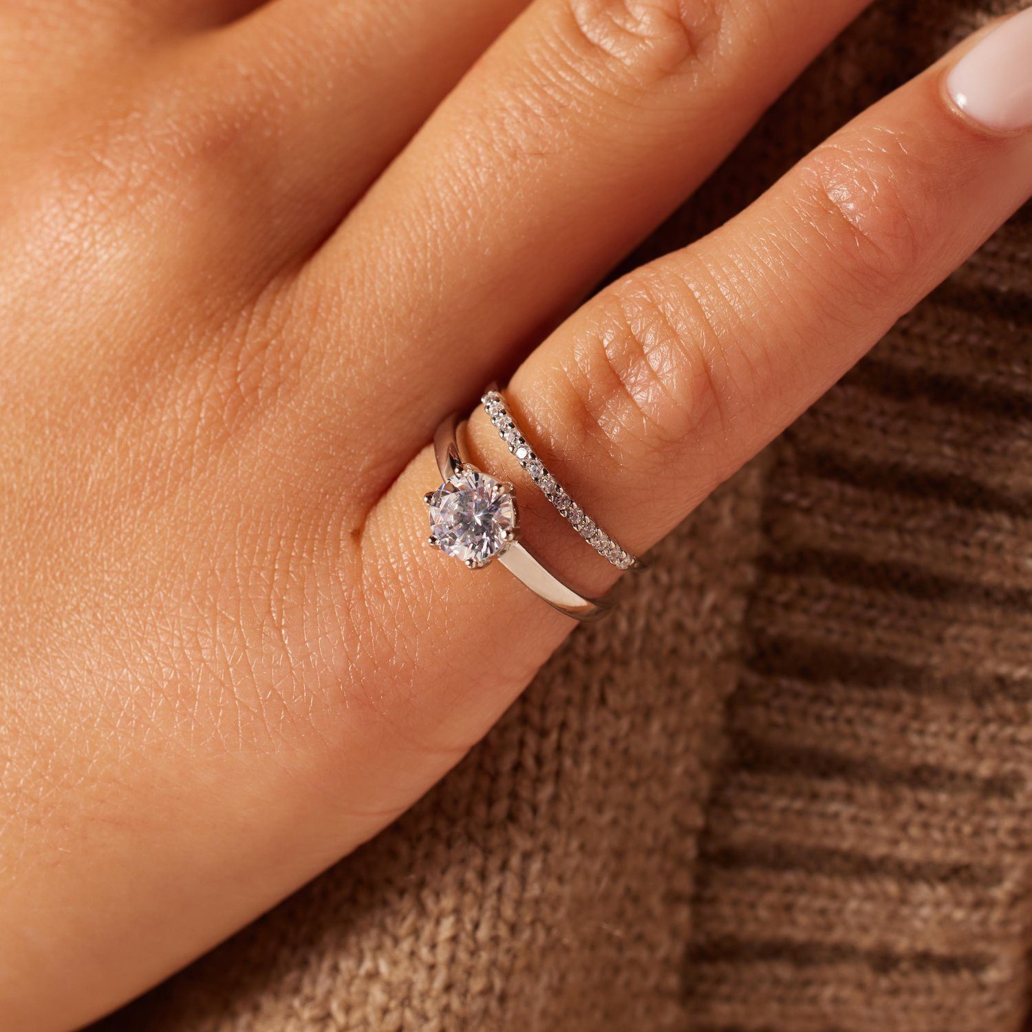 LUCARDI Fingerring Ring - 925 Silber - Silber - Zirkonia - Damen – Bild 2 von 3