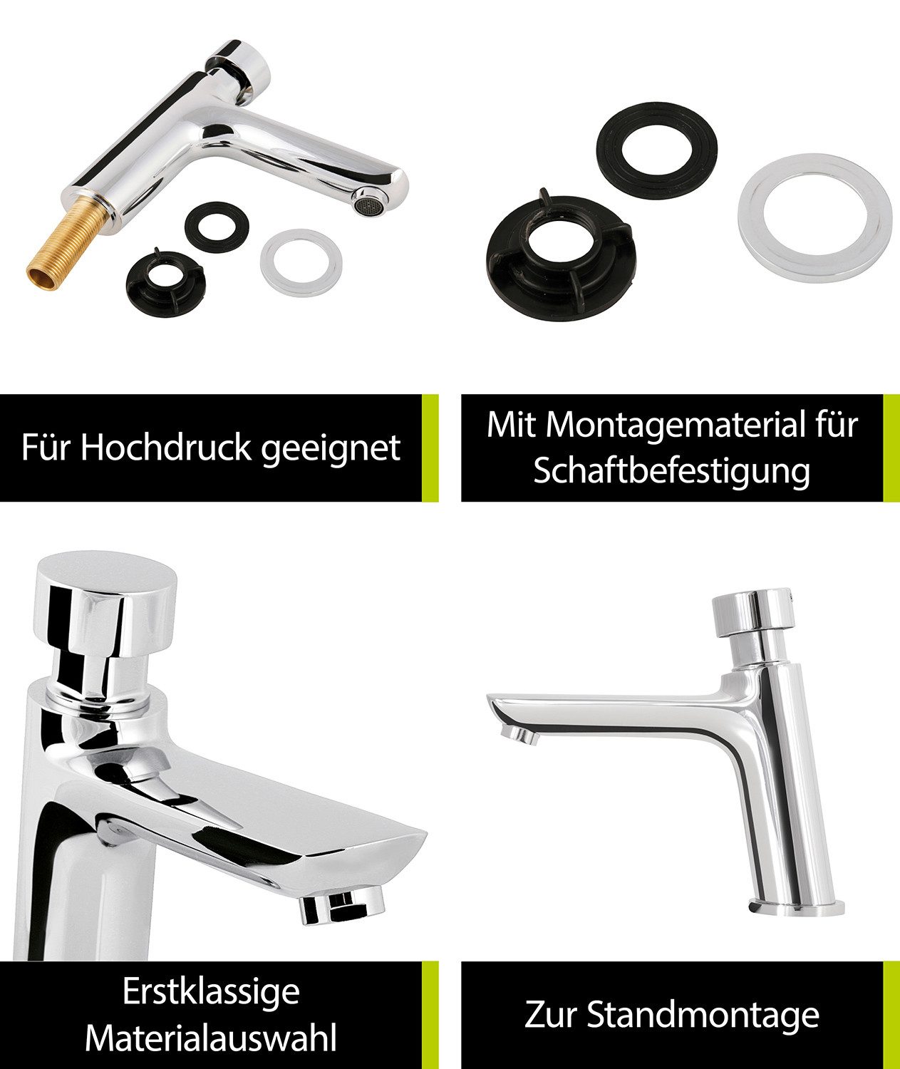 aquaSu Standventil Palo Kaltwasserhahn, selbstschließend, einstellbare Durchflussmenge – Bild 4 von 5