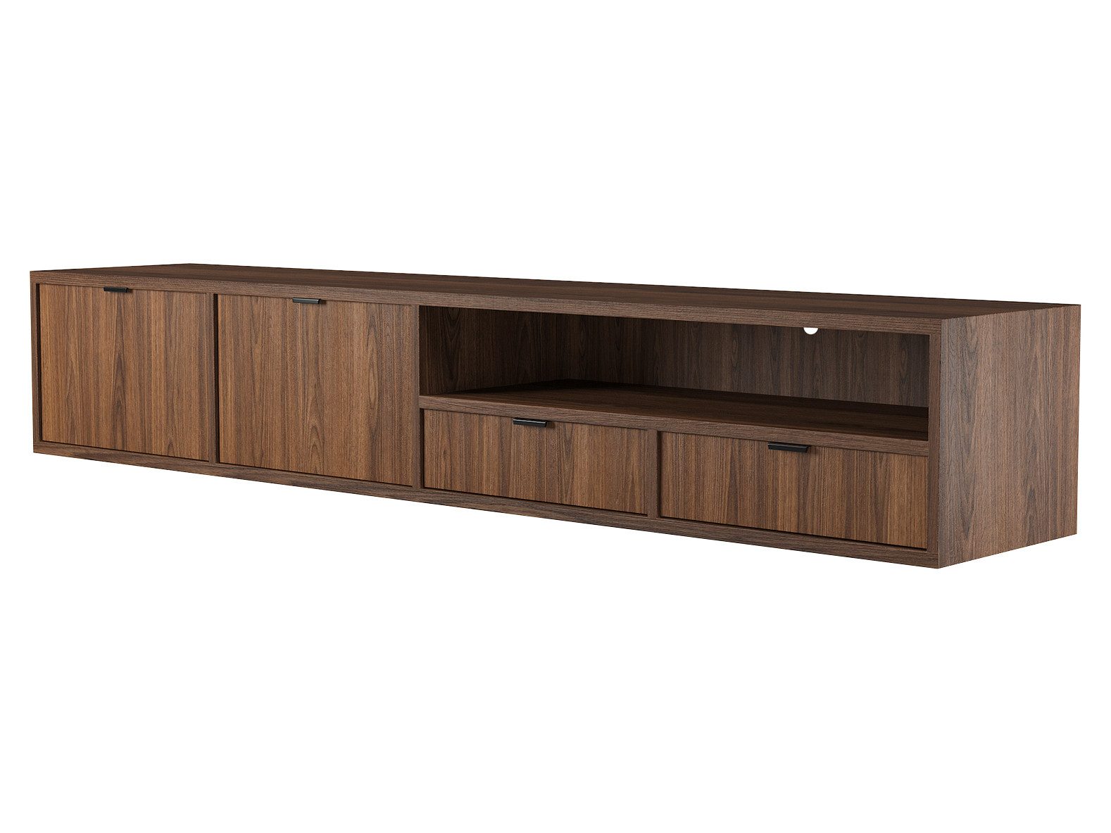 Beautysofa TV-Schrank Evron mit 2 Schubladen, 2 Türen und offener Ablage (modernes Design, TV-Wandschrank) Breite: 200 cm