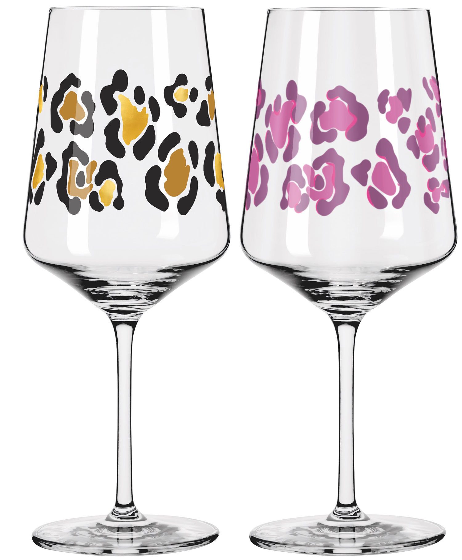 Dekomiro RITZENHOFF 2er Set Cocktailgläser Leo Muster mit Glastuch, 2-tlg., Glas