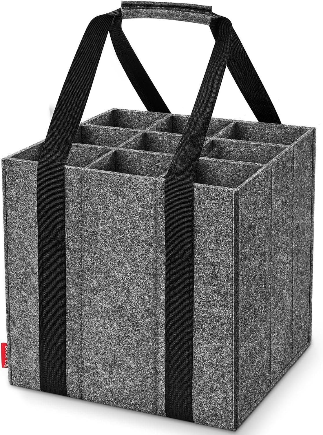 FOUORTUNATE-BEE Flaschenkorb Flaschentasche mit 6 Fächern und Trennwänden, tragbar, Tragetasche für Flaschen mit 6 separaten Fächern