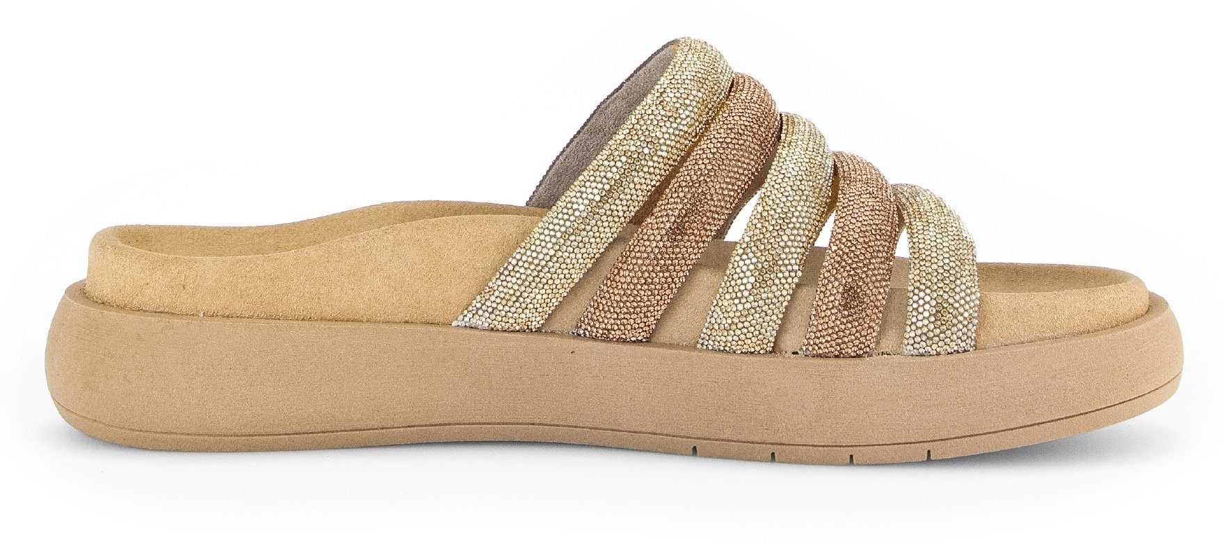 Gabor Pantolette, Plateau, Sommerschuh, Schlappen in funkelnder Optik