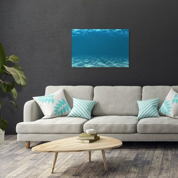 wandmotiv24 Leinwandbild Hellblau unter Wasser, Unterwasser (1 St), Wandbild, Wanddeko, Leinwandbilder in versch. Größen