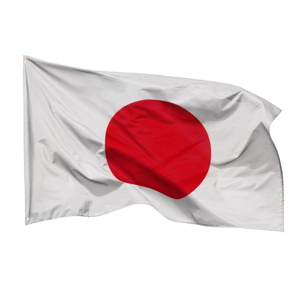 PHENO FLAGS Flagge Japan Flagge 90 x 150 cm Japanische Fahne (Hissflagge für Fahnenmast), Inkl. 2 Messing Ösen