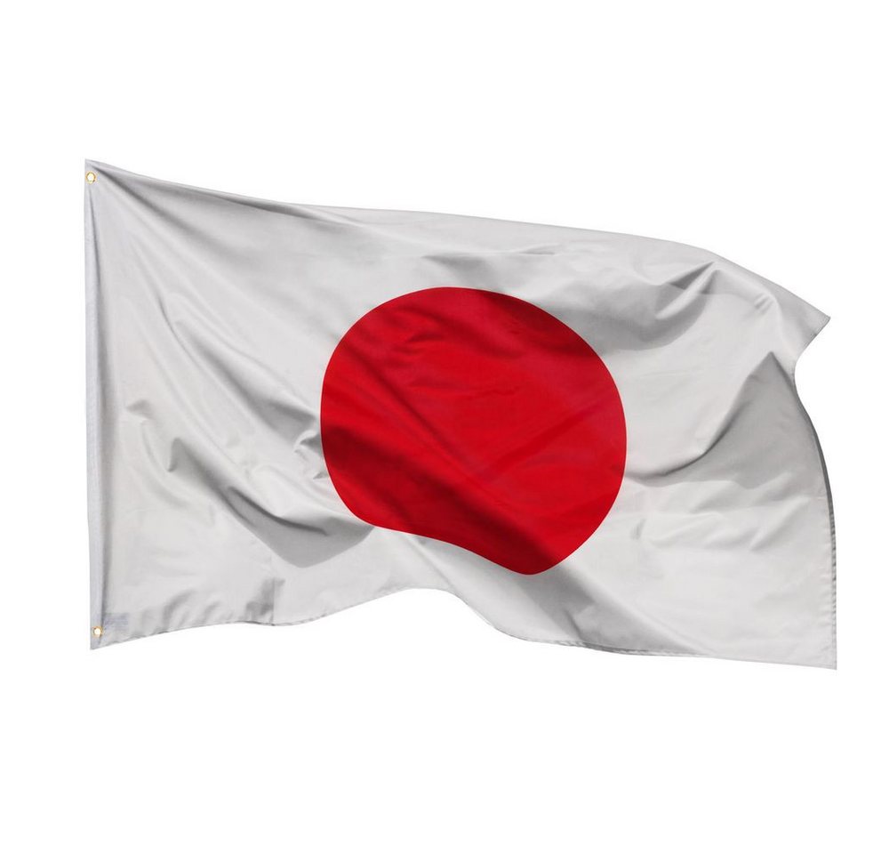 PHENO FLAGS Flagge Japan Flagge 90 x 150 cm Japanische Fahne (Hissflagge für Fahnenmast), Inkl. 2 Messing Ösen
