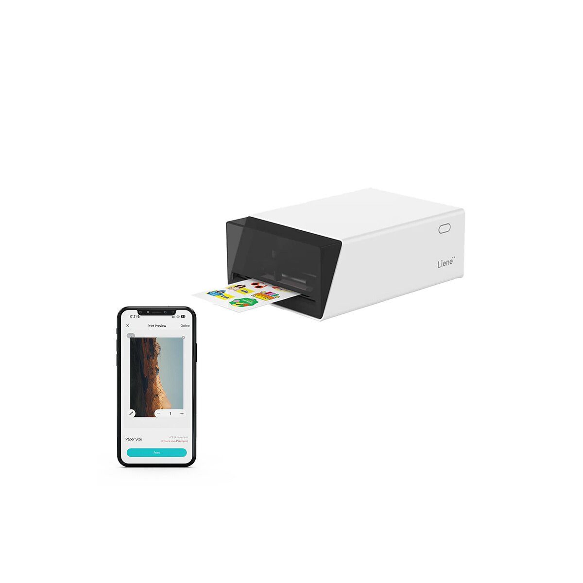 Liene Liene Pix Cut 2in1 Tragbarer Fotodrucker Bluetooth Fotodrucker