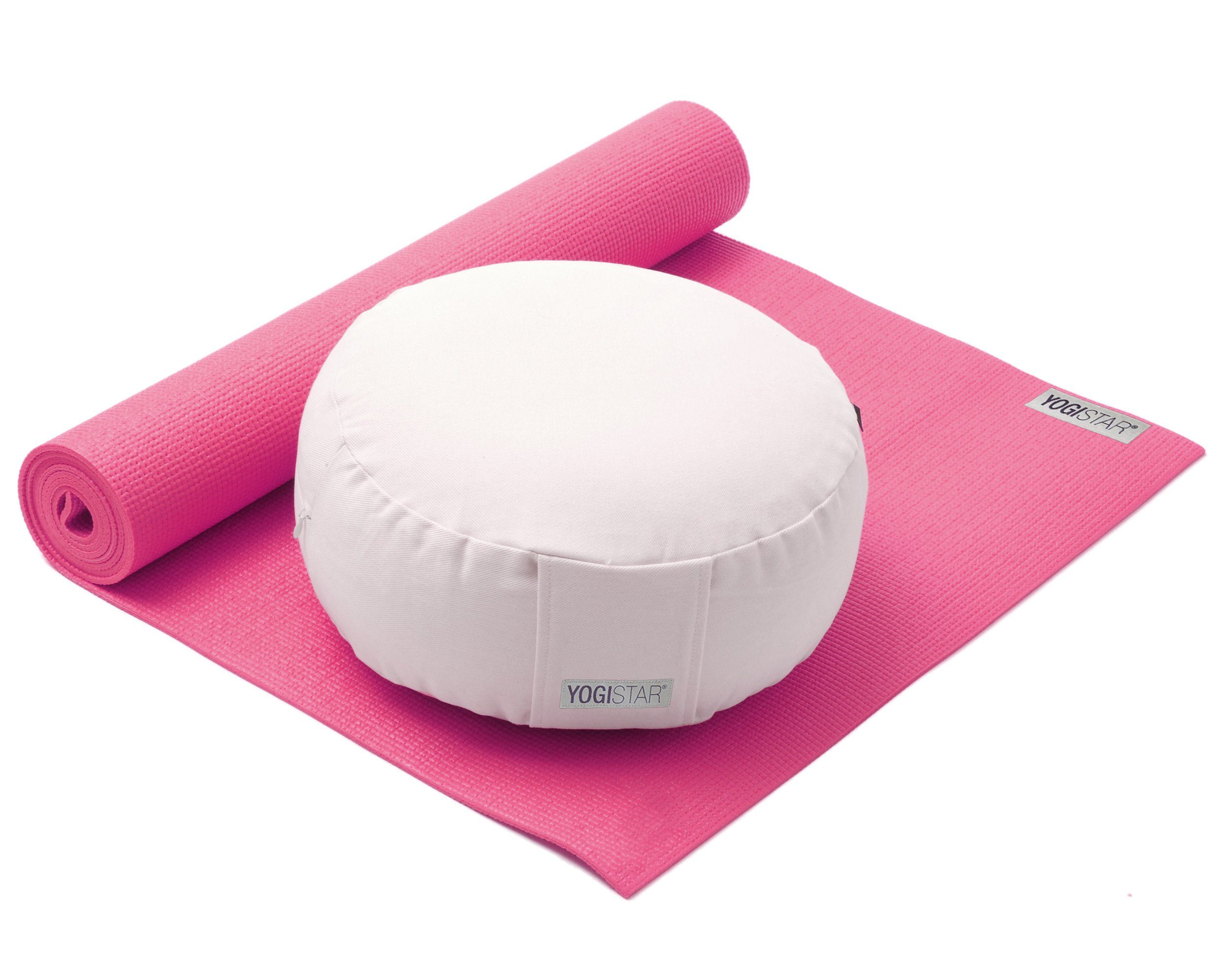 Yogistar Yogamatte Yoga Set Starter Meditation Pillow (Set, 2-St., Yogamatte, Meditationskissen), Yoga-Set bestehend aus: Yogamatte basic und Meditationskissen rund.
